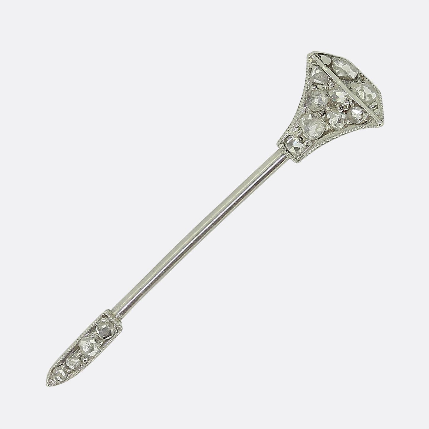 Art Deco Diamond Arrow Jabot Pin