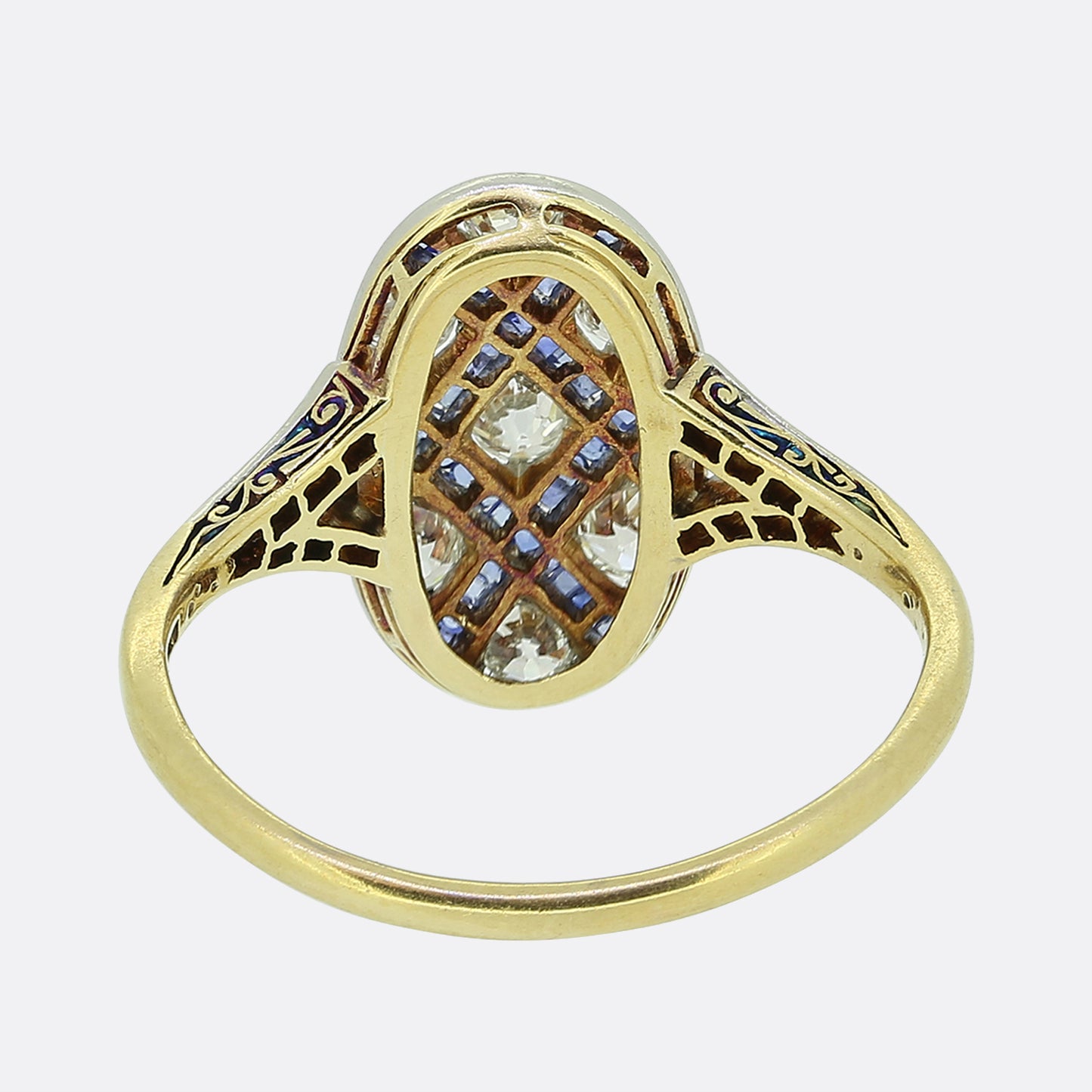 Art Deco Sapphire and Diamond Tablet Ring