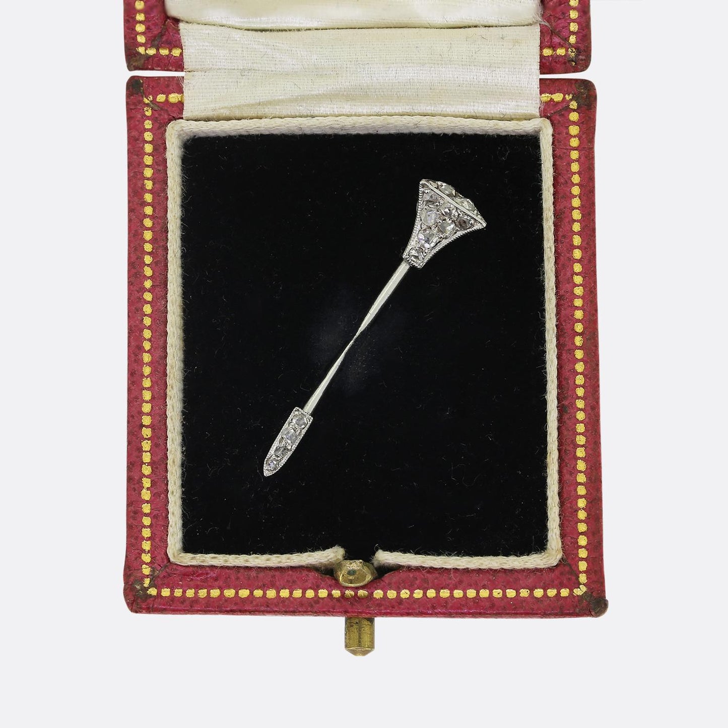 Art Deco Diamond Arrow Jabot Pin