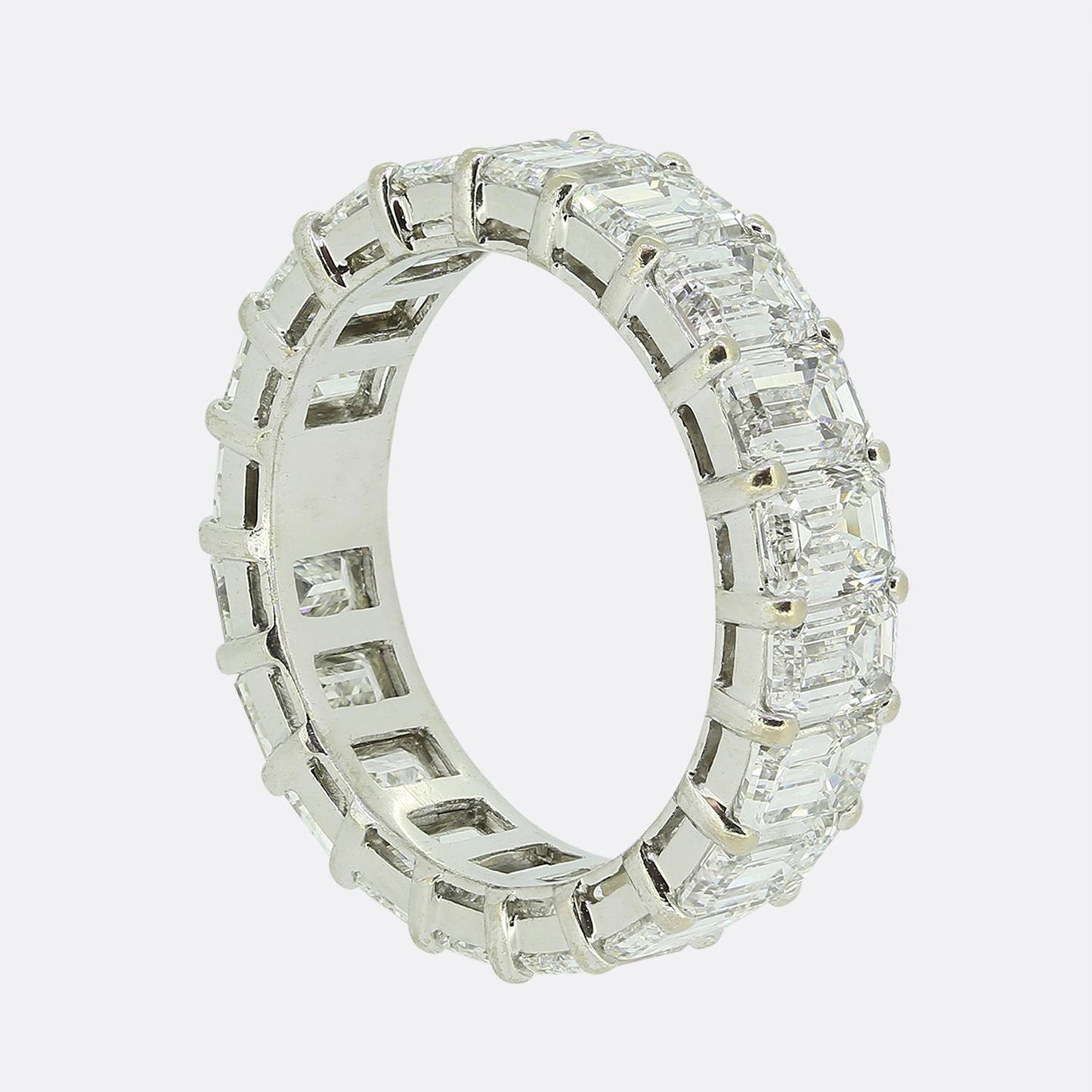 6.20 Carat Emerald Cut Diamond Full-Eternity Ring Size L (52)