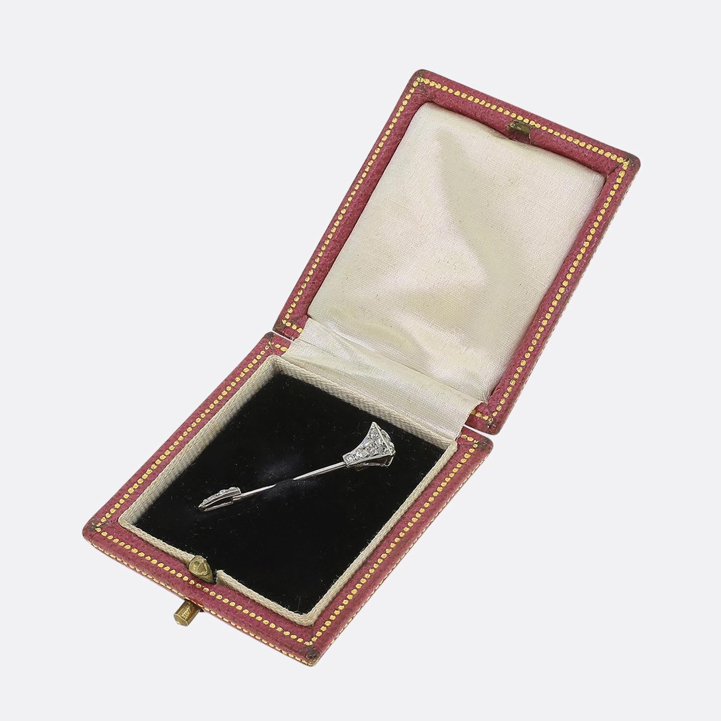 Art Deco Diamond Arrow Jabot Pin