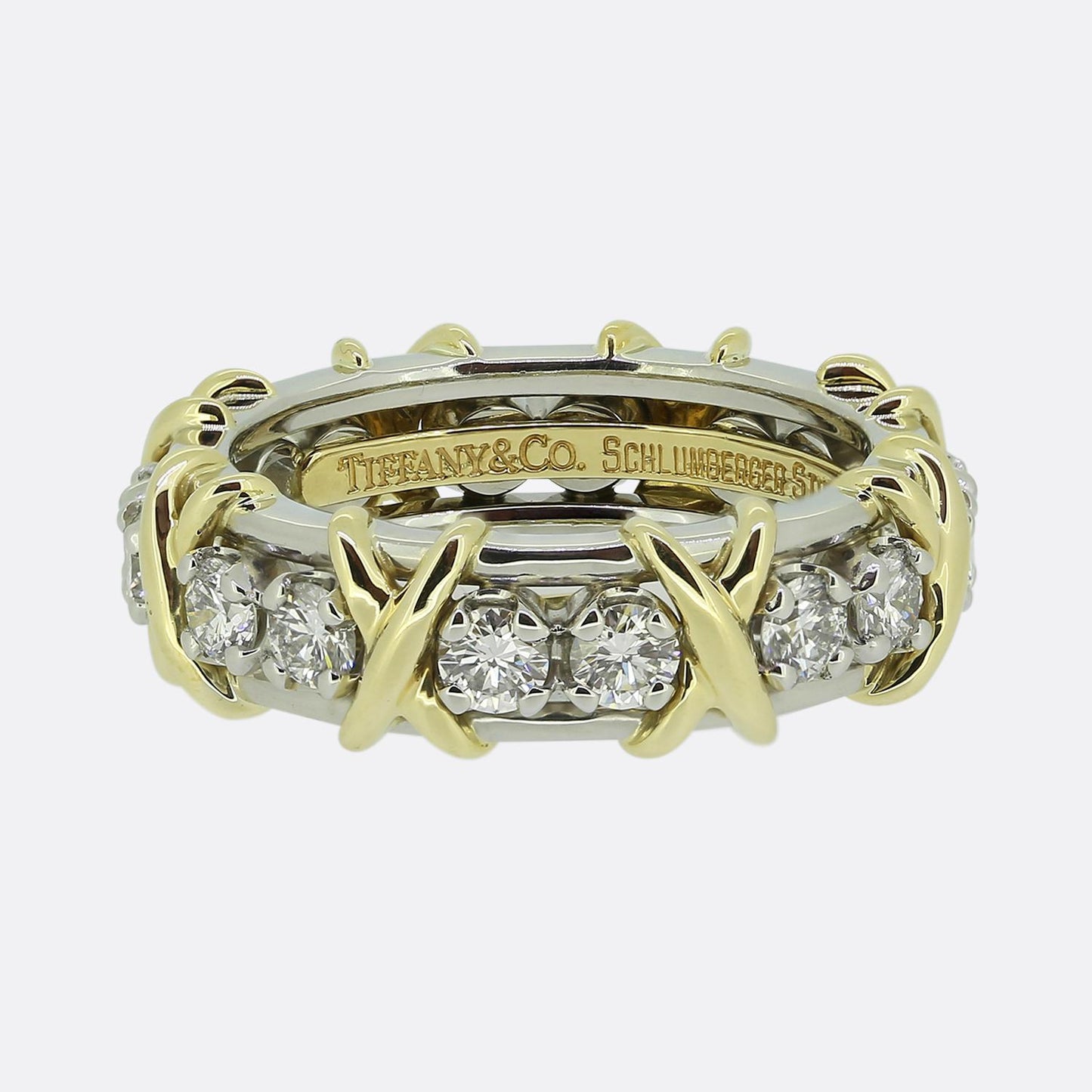 Tiffany & Co. Schlumberger Sixteen-Stone Diamond Ring Size J (49)