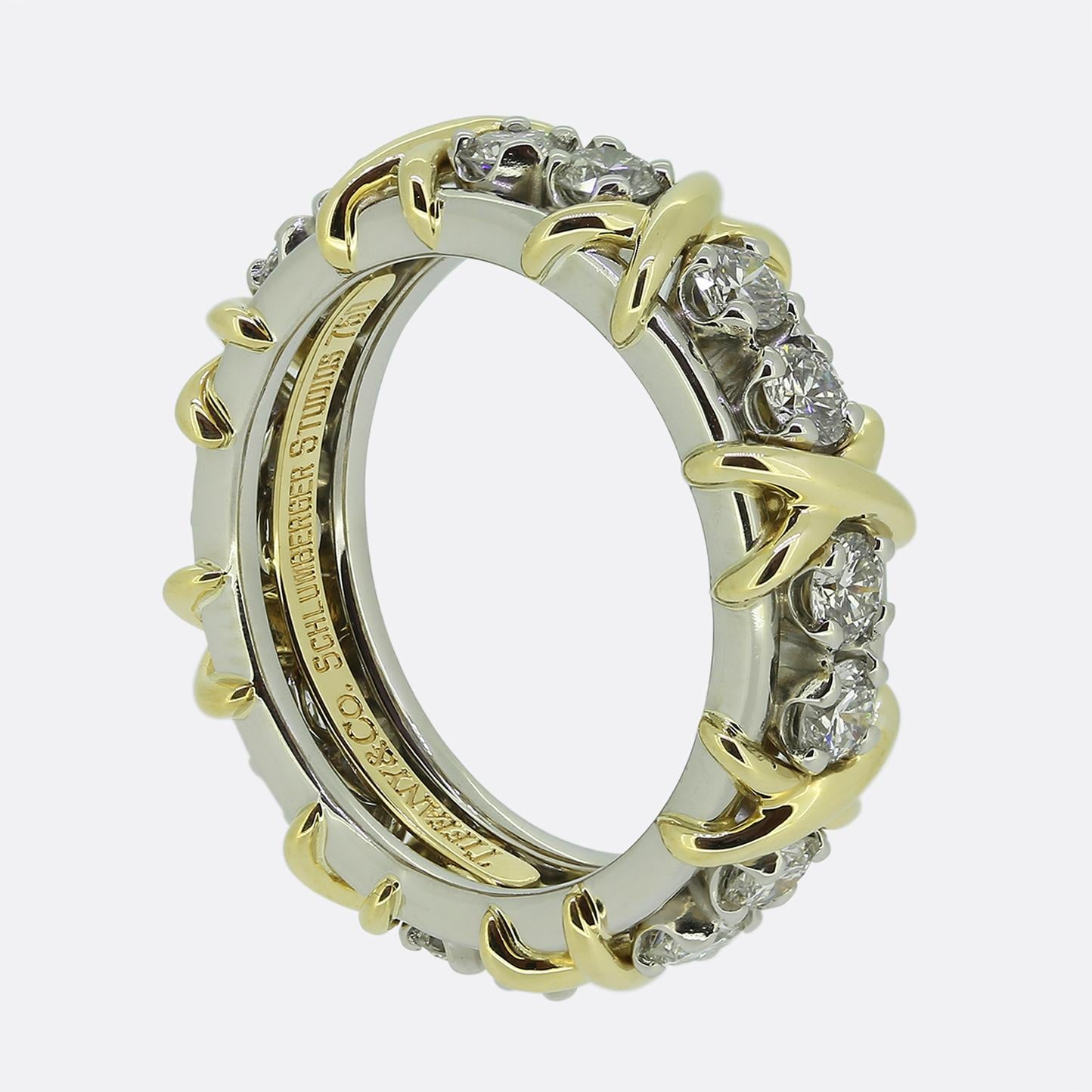 Tiffany & Co. Schlumberger Sixteen-Stone Diamond Ring Size J (49)