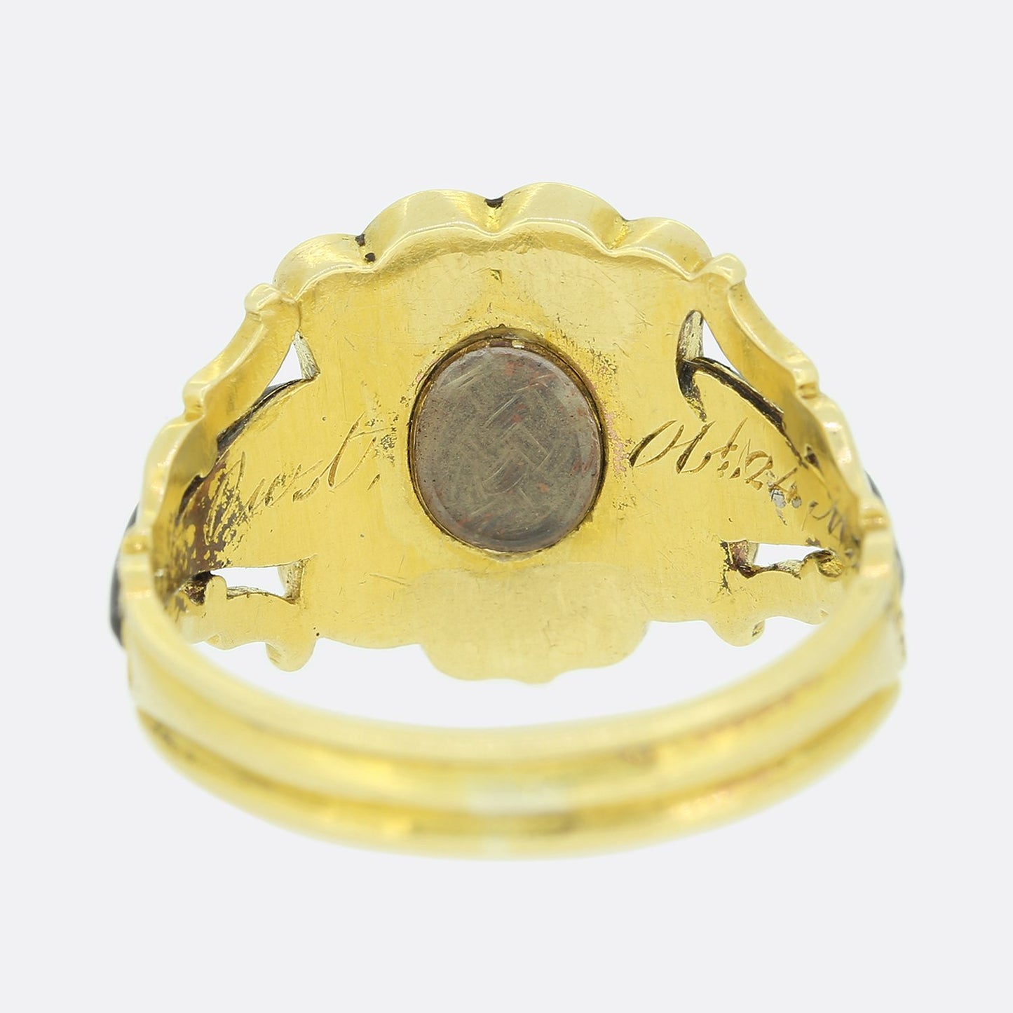 Georgian Pearl, Diamond and Enamel Mourning Locket Ring