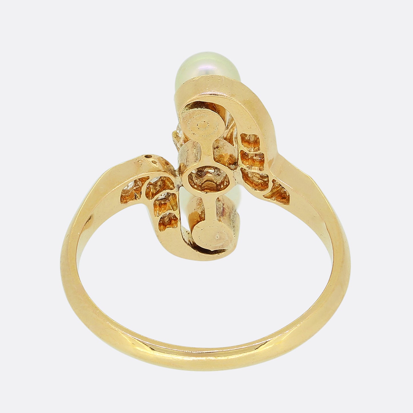Belle Époque Pearl and Diamond Ring
