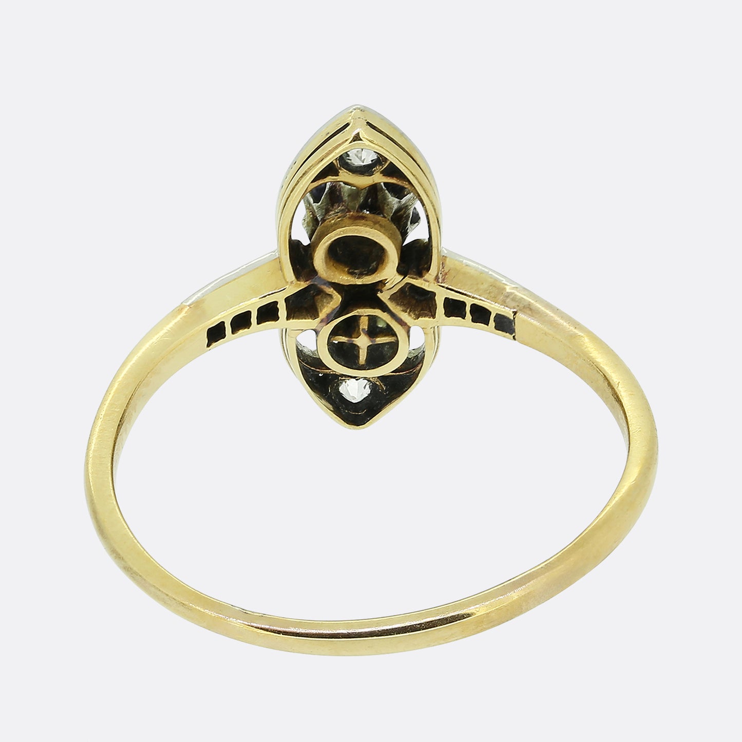 Victorian Pearl and Diamond Navette Ring