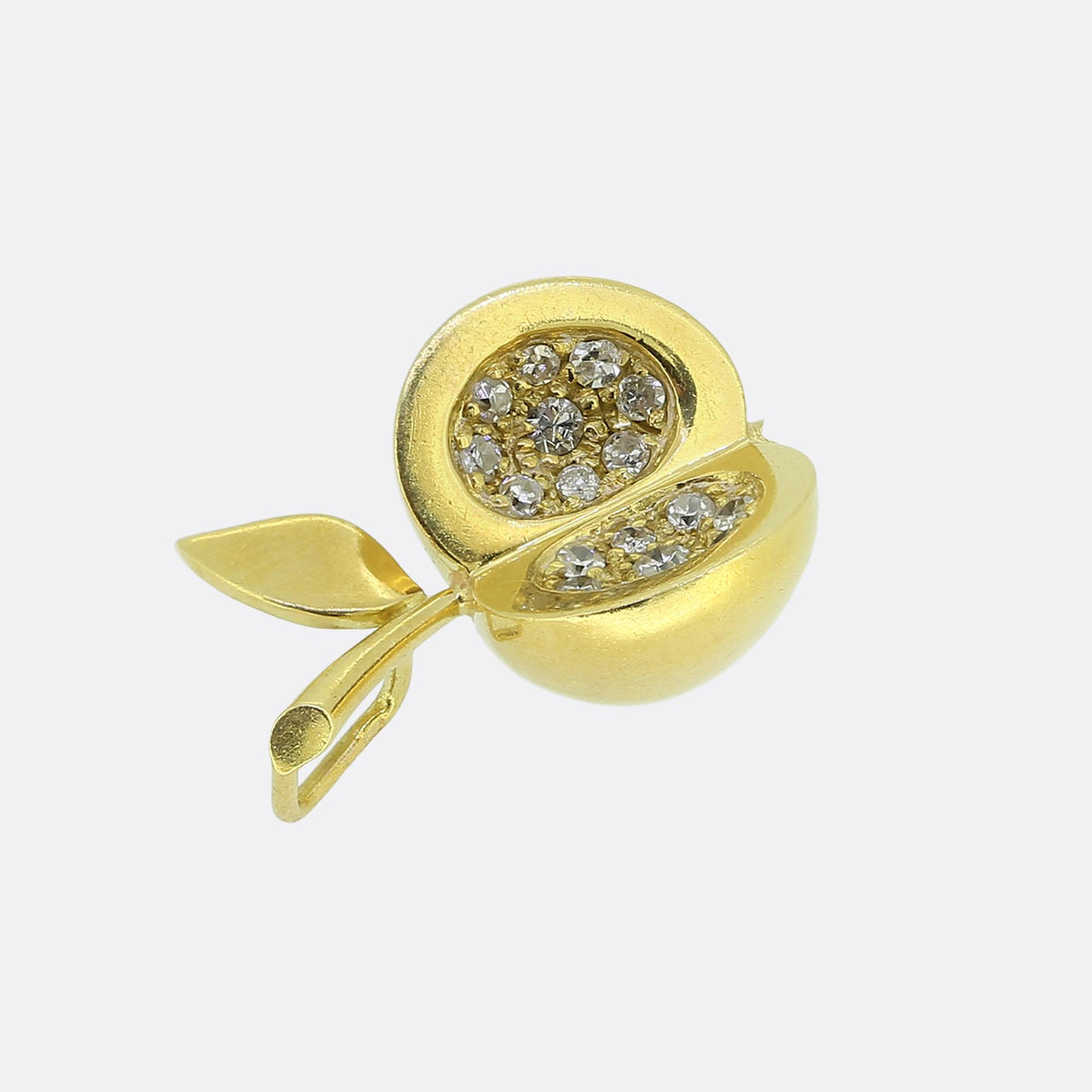 Vintage Diamond Apple Charm Pendant