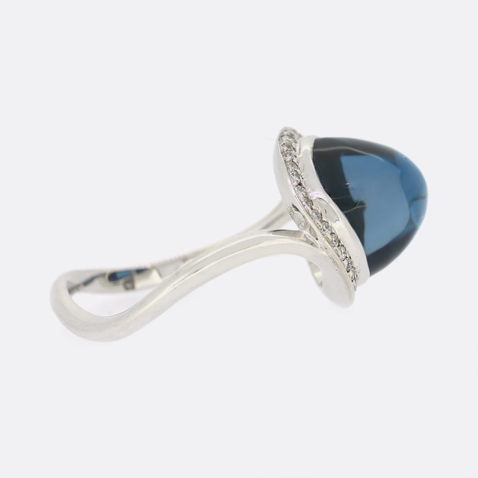 Links Of London Blue Topaz and Diamond Ring