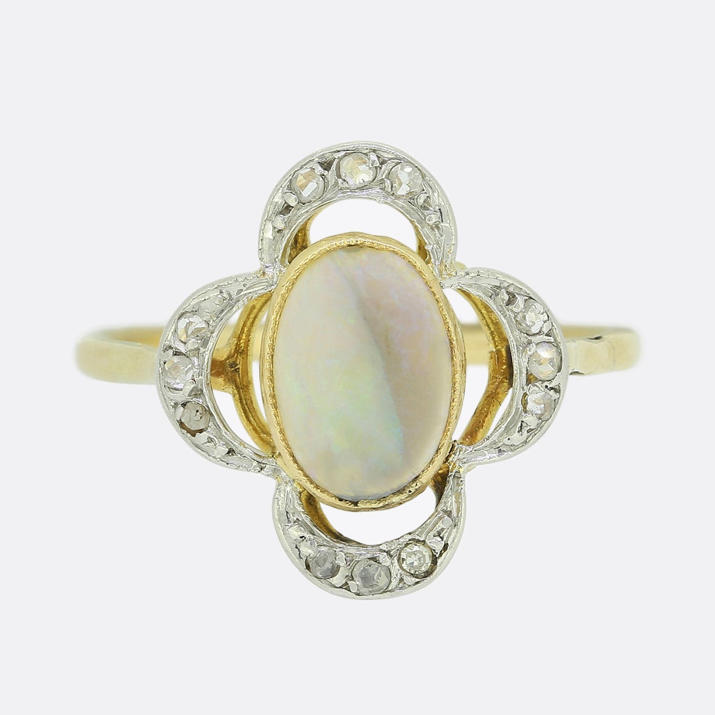 Antique French Opal and Diamond Ring