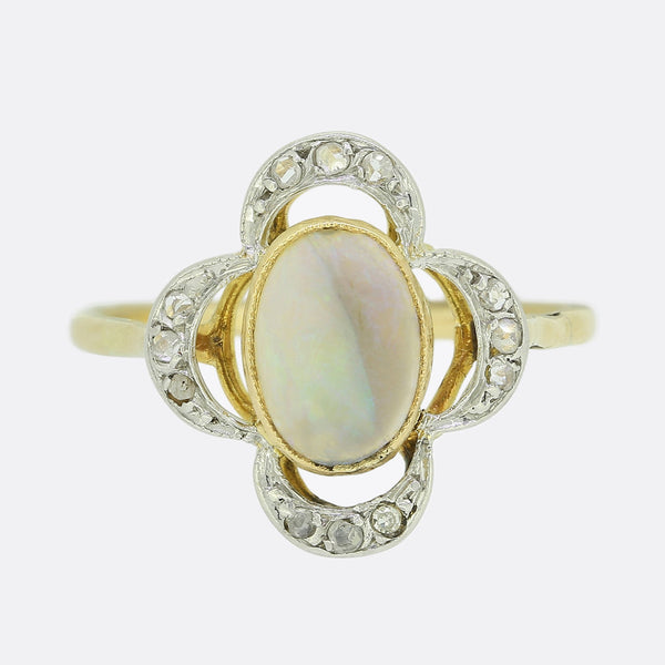 Antique French Opal and Diamond Ring