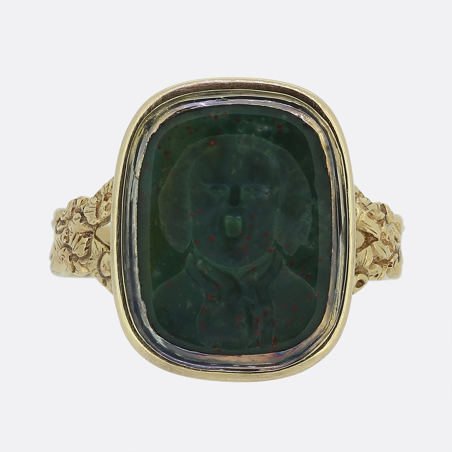 Victorian Bloodstone Intaglio Signet Ring