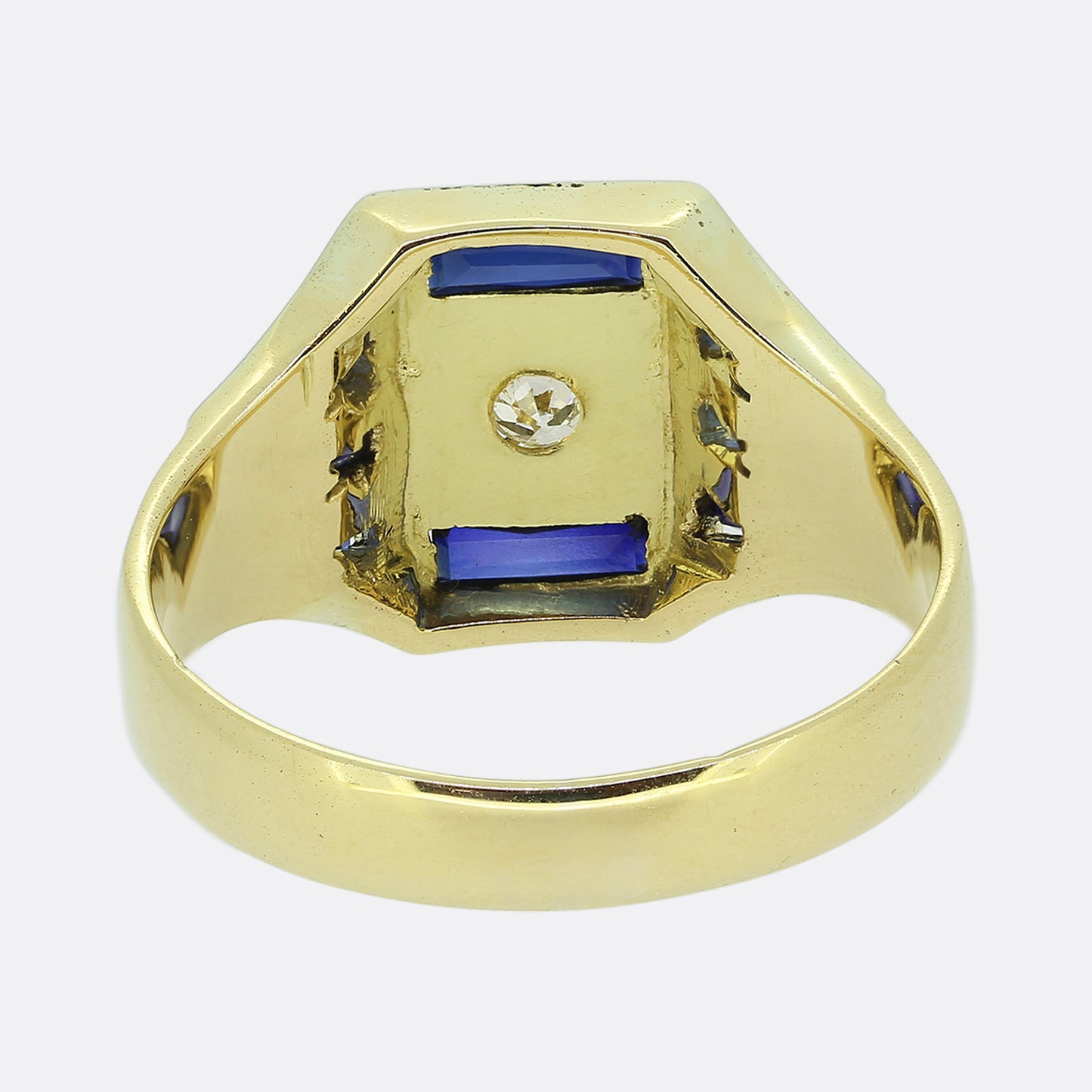 Art Deco Sapphire and Diamond Signet Ring
