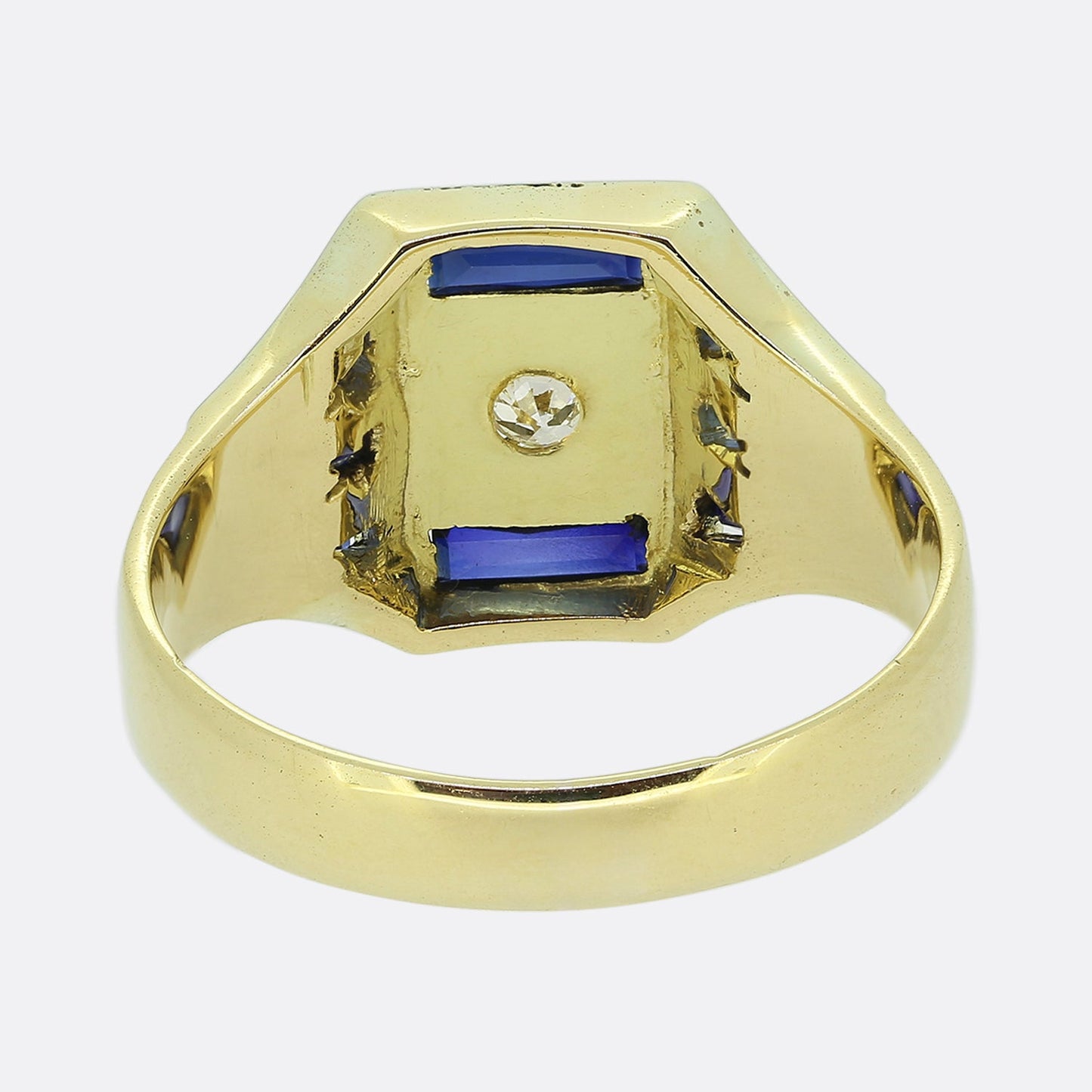 Art Deco Sapphire and Diamond Signet Ring