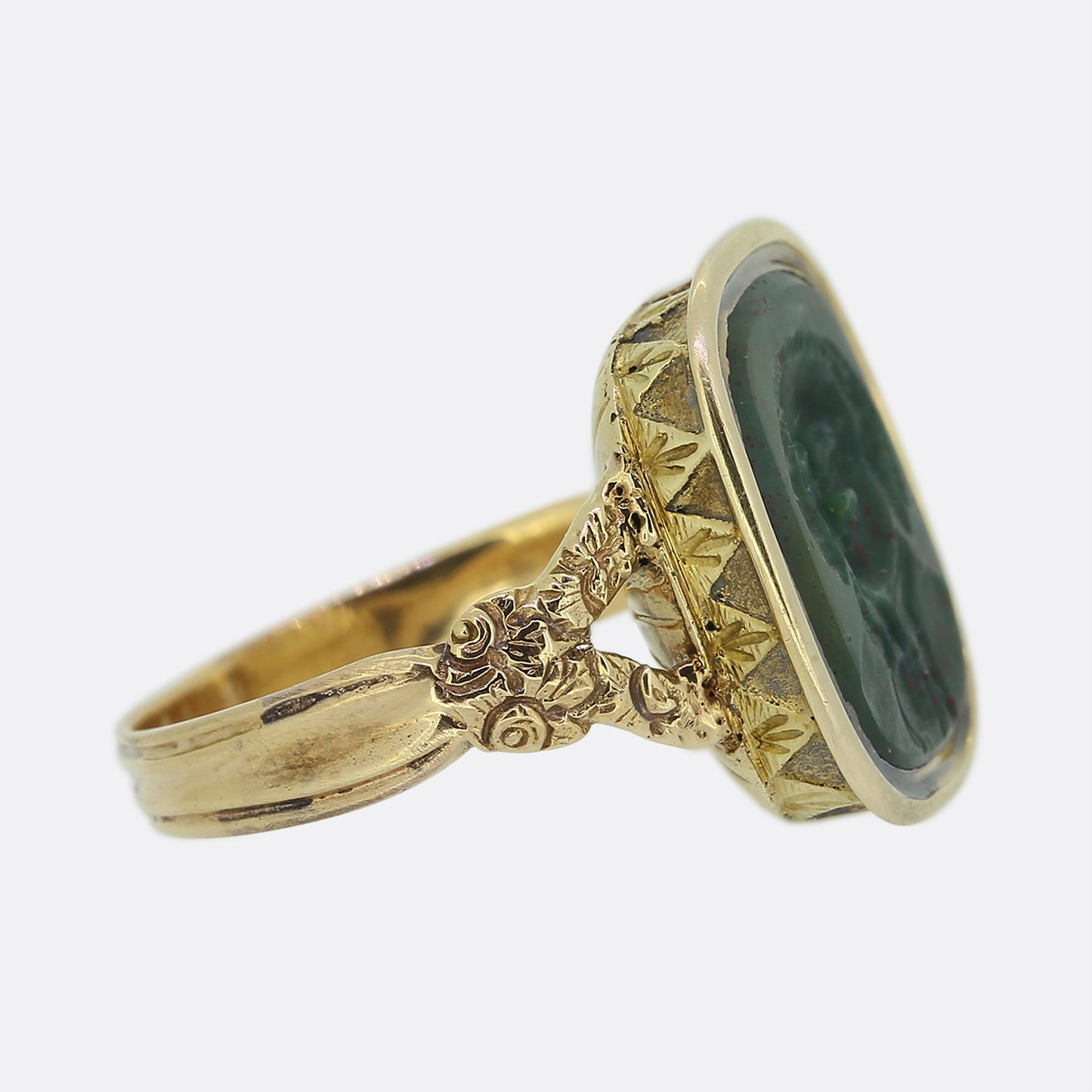 Victorian Bloodstone Intaglio Signet Ring