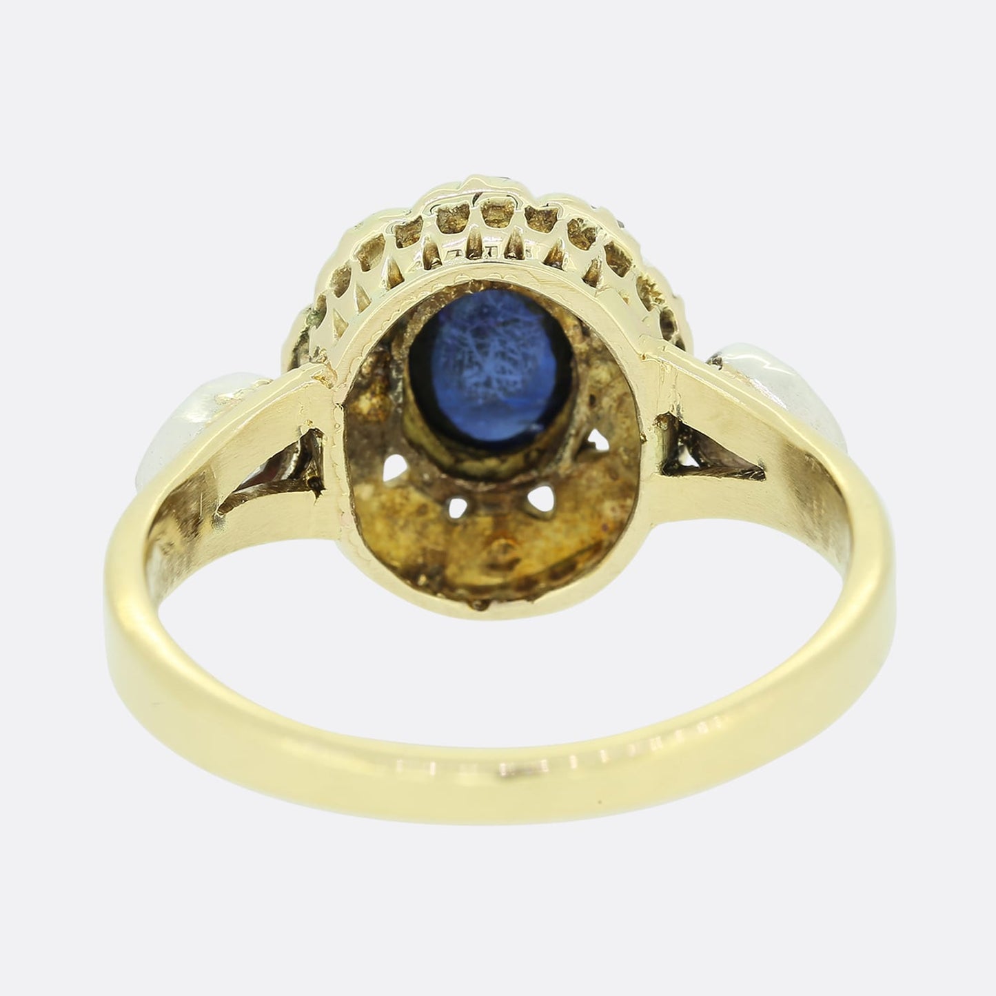 Victorian Sapphire and Rose Cut Diamond Cluster Ring