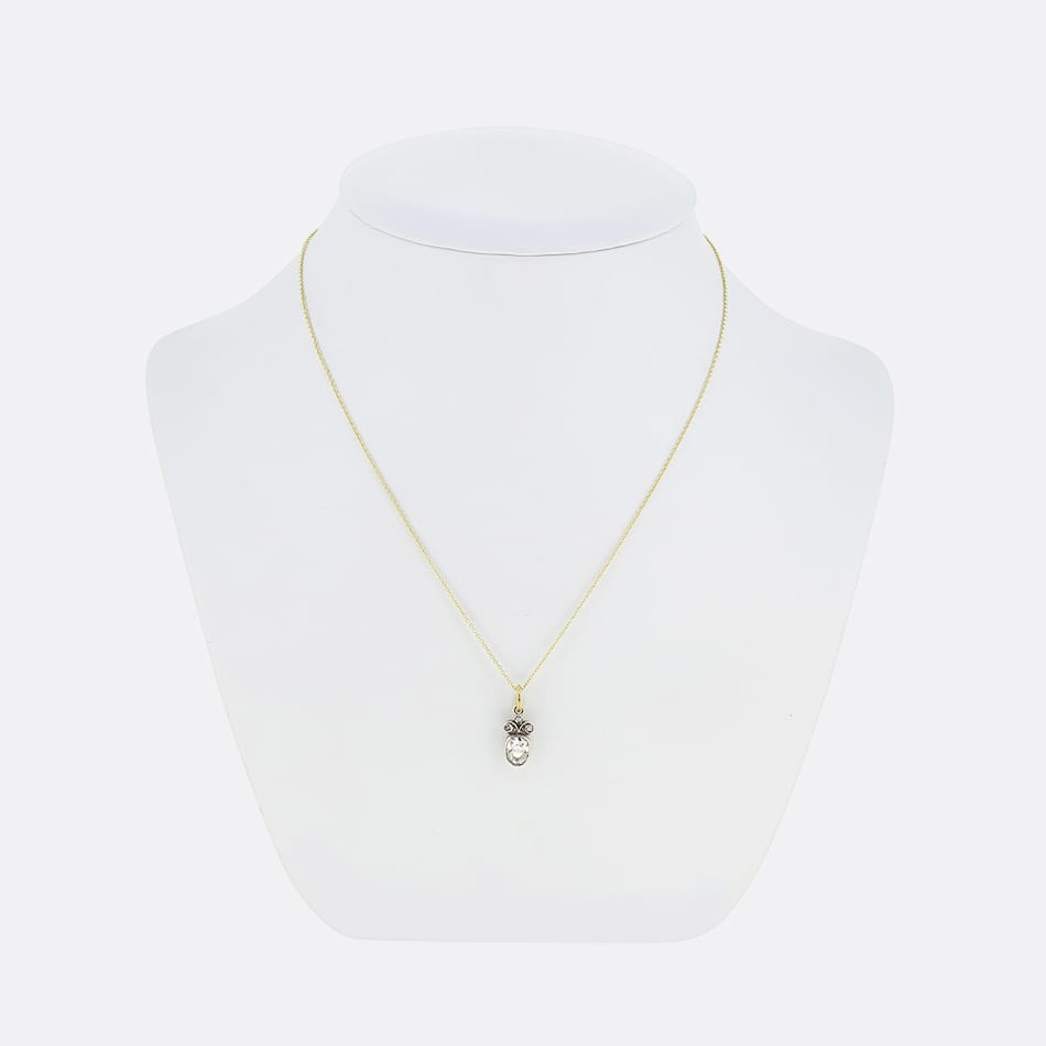 Victorian 0.90 Carat Old Cut Diamond Pendant