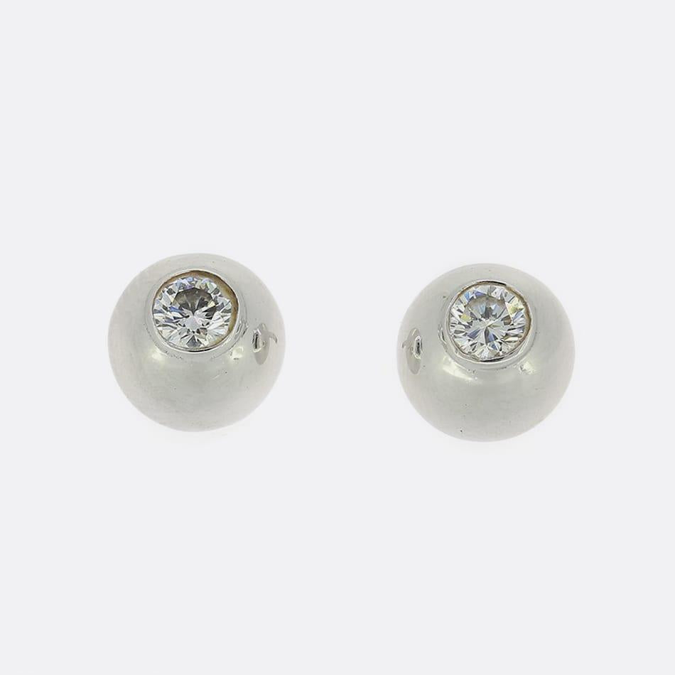 Cartier 0.40 Carat Diamond Perles de Diamants Stud Earrings