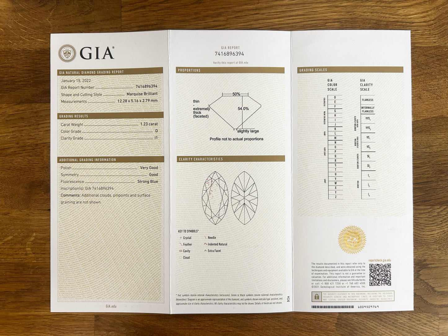 1.23 Carat Marquise Cut Diamond Engagement Ring