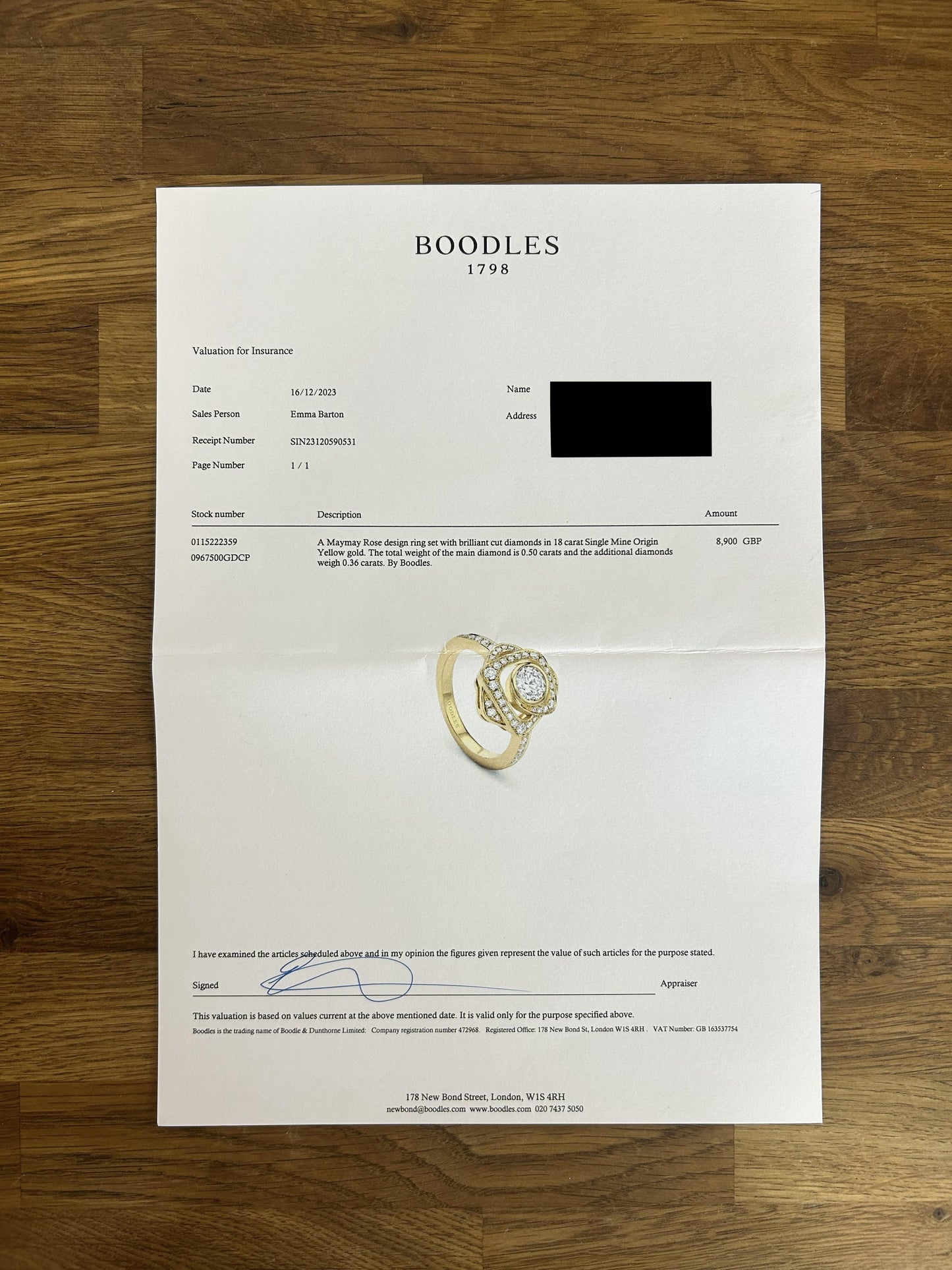 Boodles Maymay Rose Diamond Ring