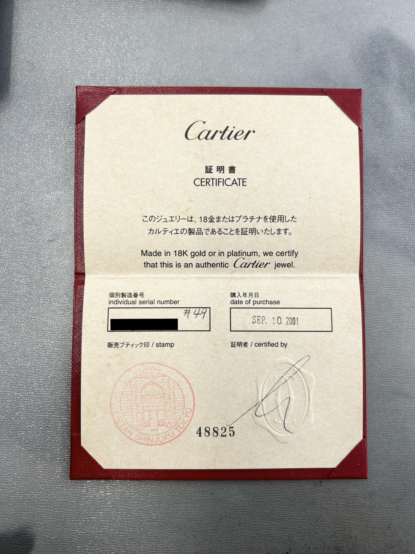 Cartier Six Diamond LOVE Ring Size J (49)