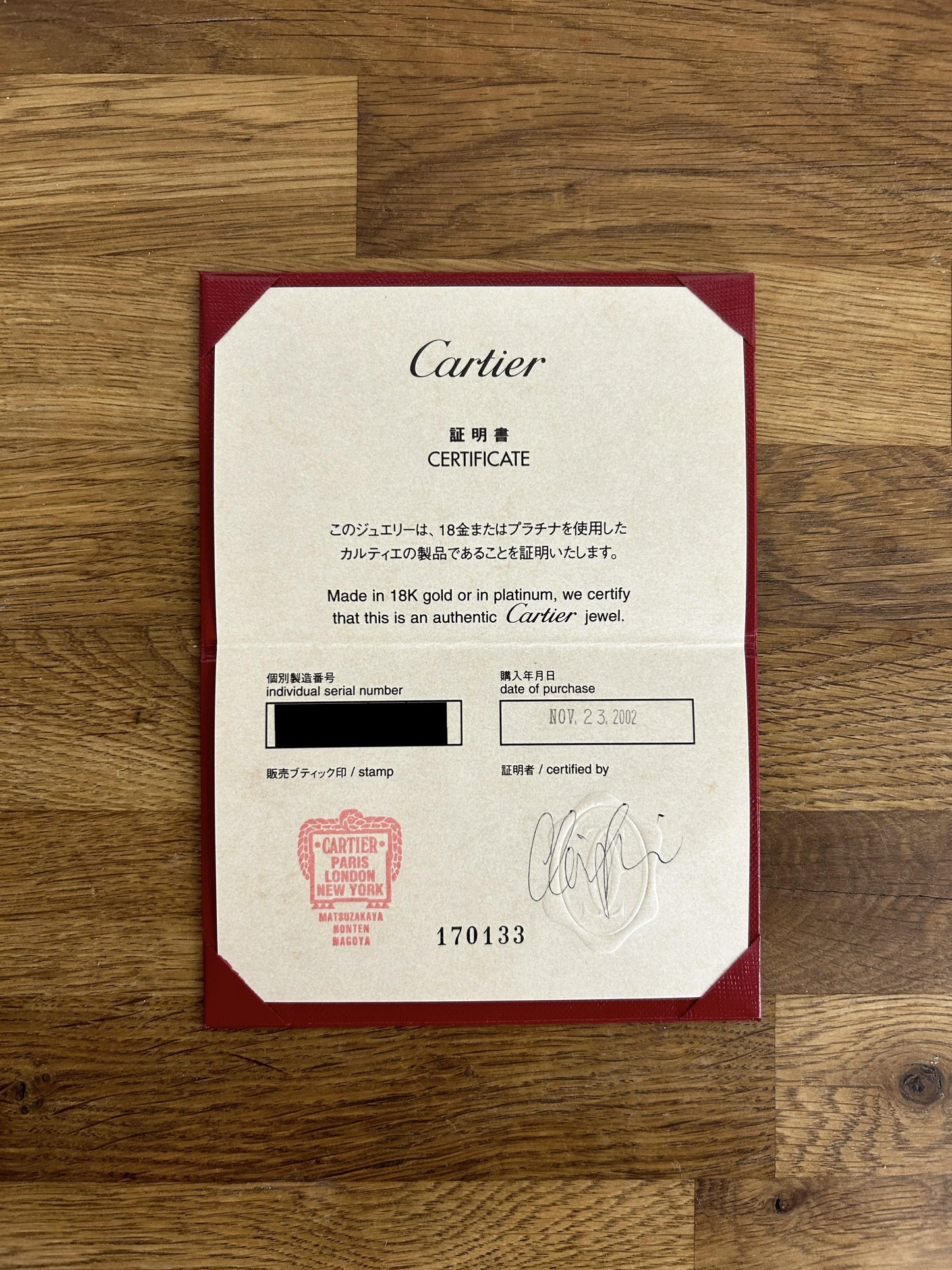 Cartier Three Diamond LOVE Ring Size K 1/2 (51)