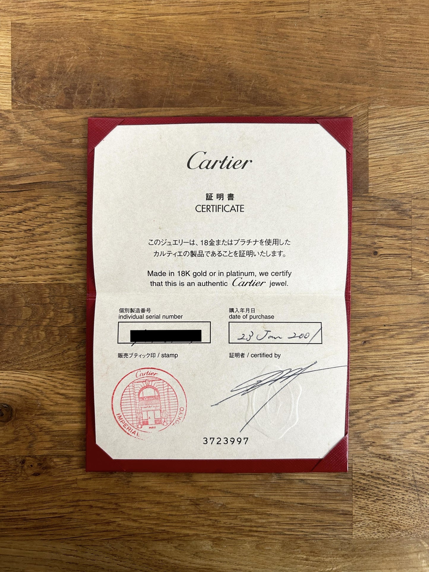 Cartier Three Diamond LOVE Ring Size J (49)