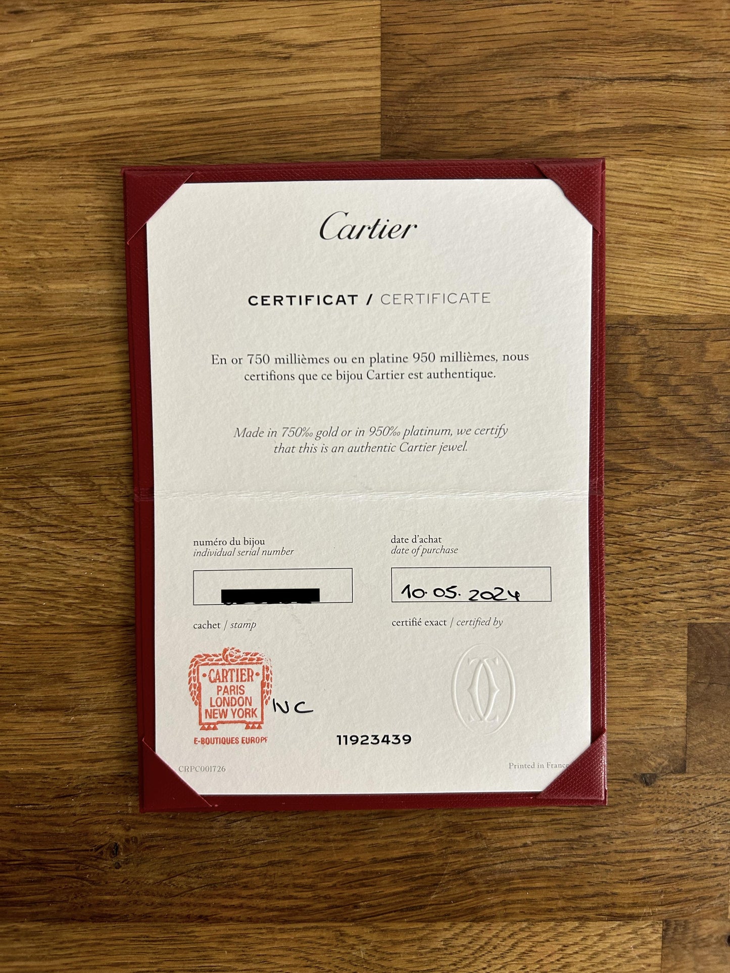 Cartier Classic Brushed LOVE Bangle Size 20