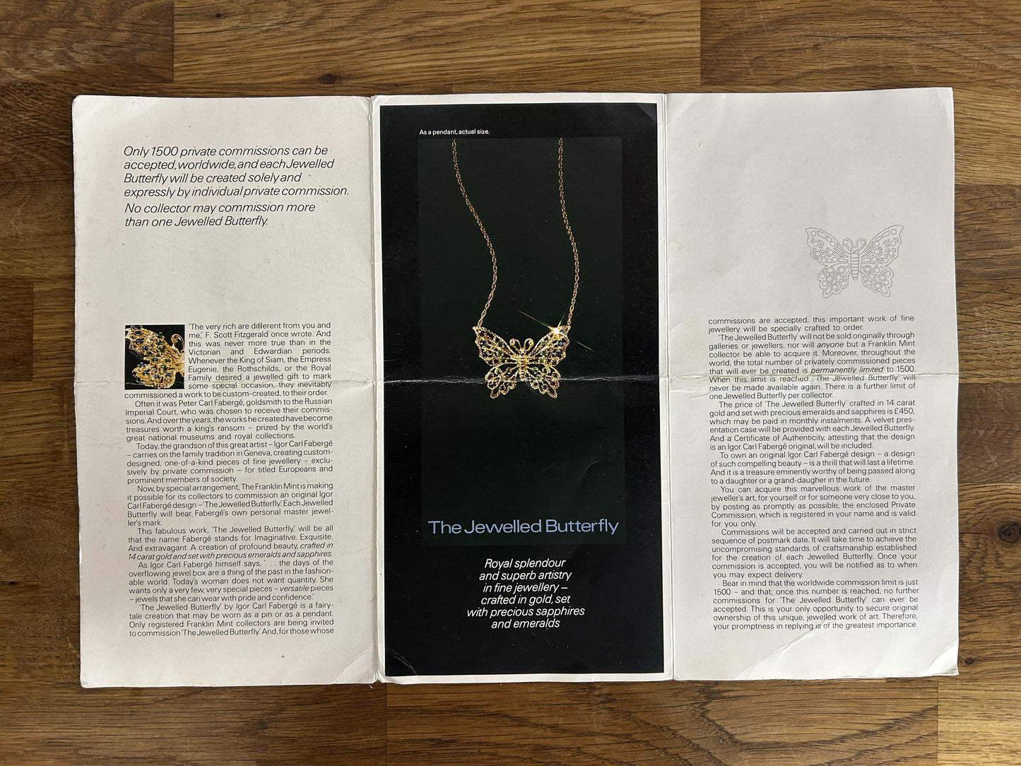 Fabergé Sapphire and Emerald Butterly Pendant Brooch