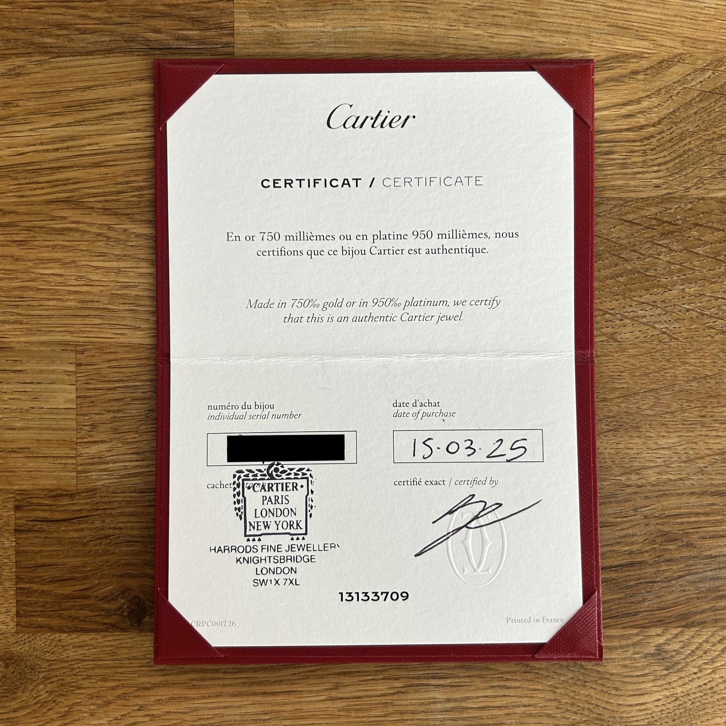 Cartier Medium Model LOVE Bangle Size 18