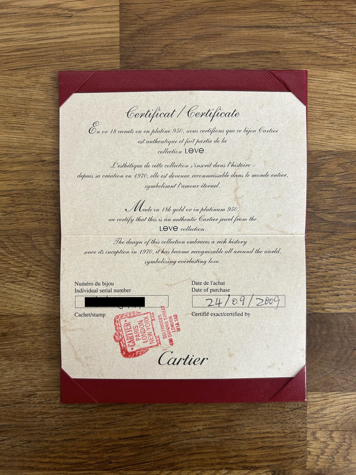 Cartier LOVE Bangle Size 20