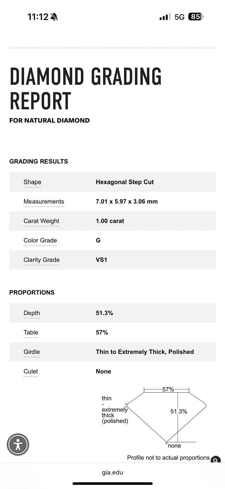 2.00 Carat Hexagonal-Cut Diamond Stud Earrings