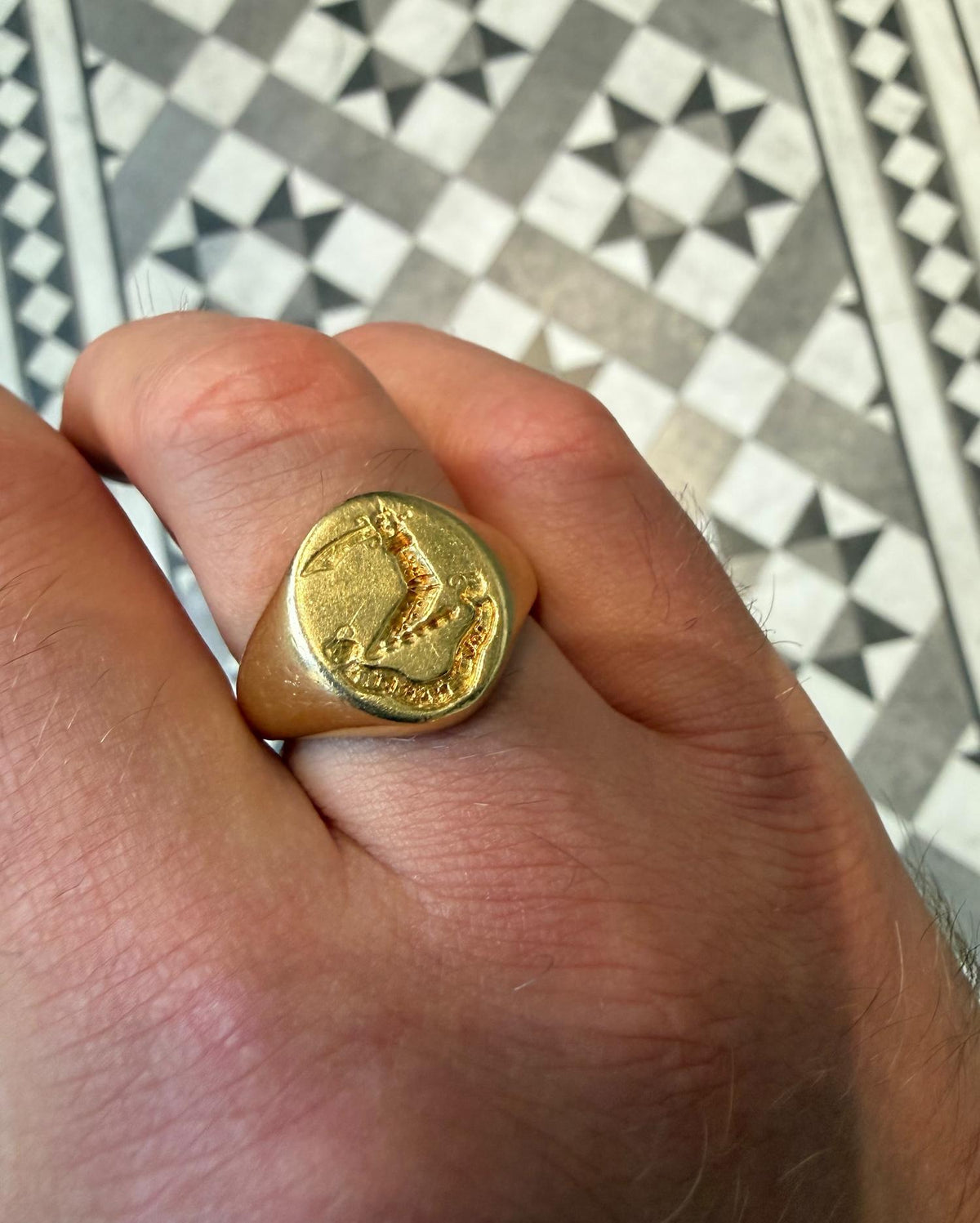 Vintage Charles Green and Sons Intaglio Signet Ring