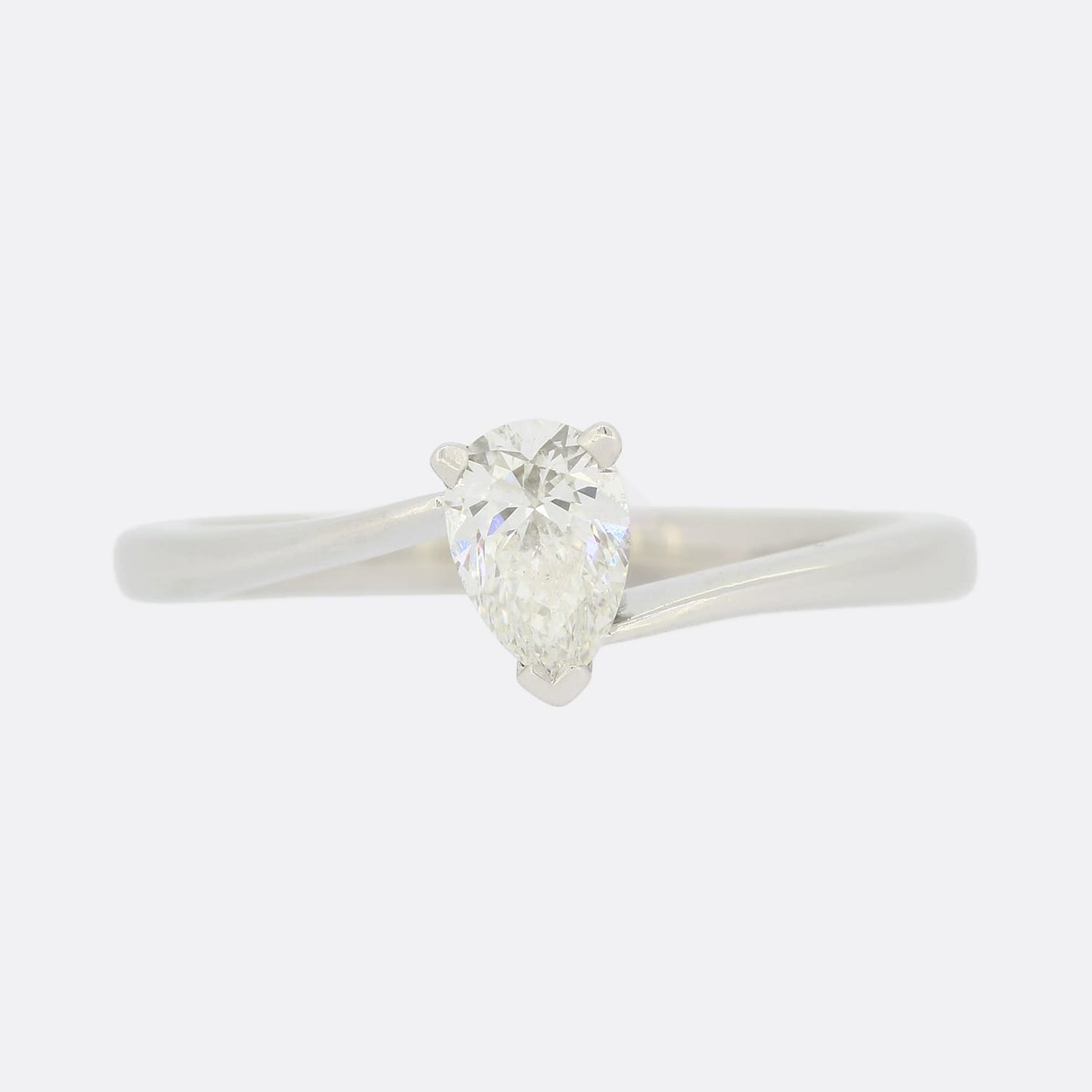 0.42 Carat Pear Shaped Diamond Solitaire Ring