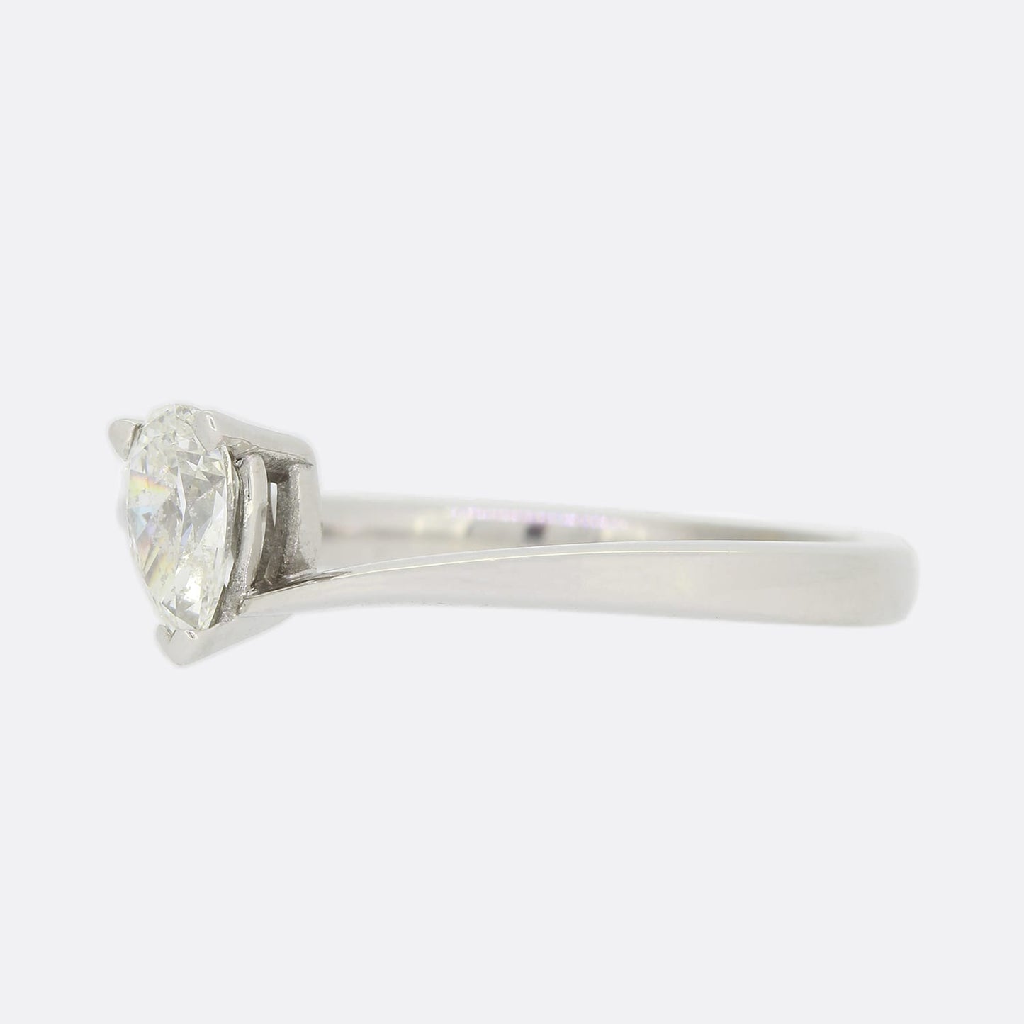 0.42 Carat Pear Shaped Diamond Solitaire Ring