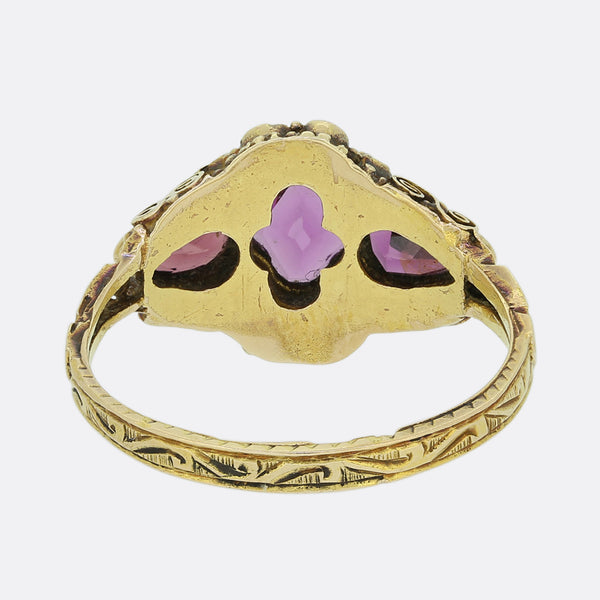 Victorian Garnet and Pearl Ring