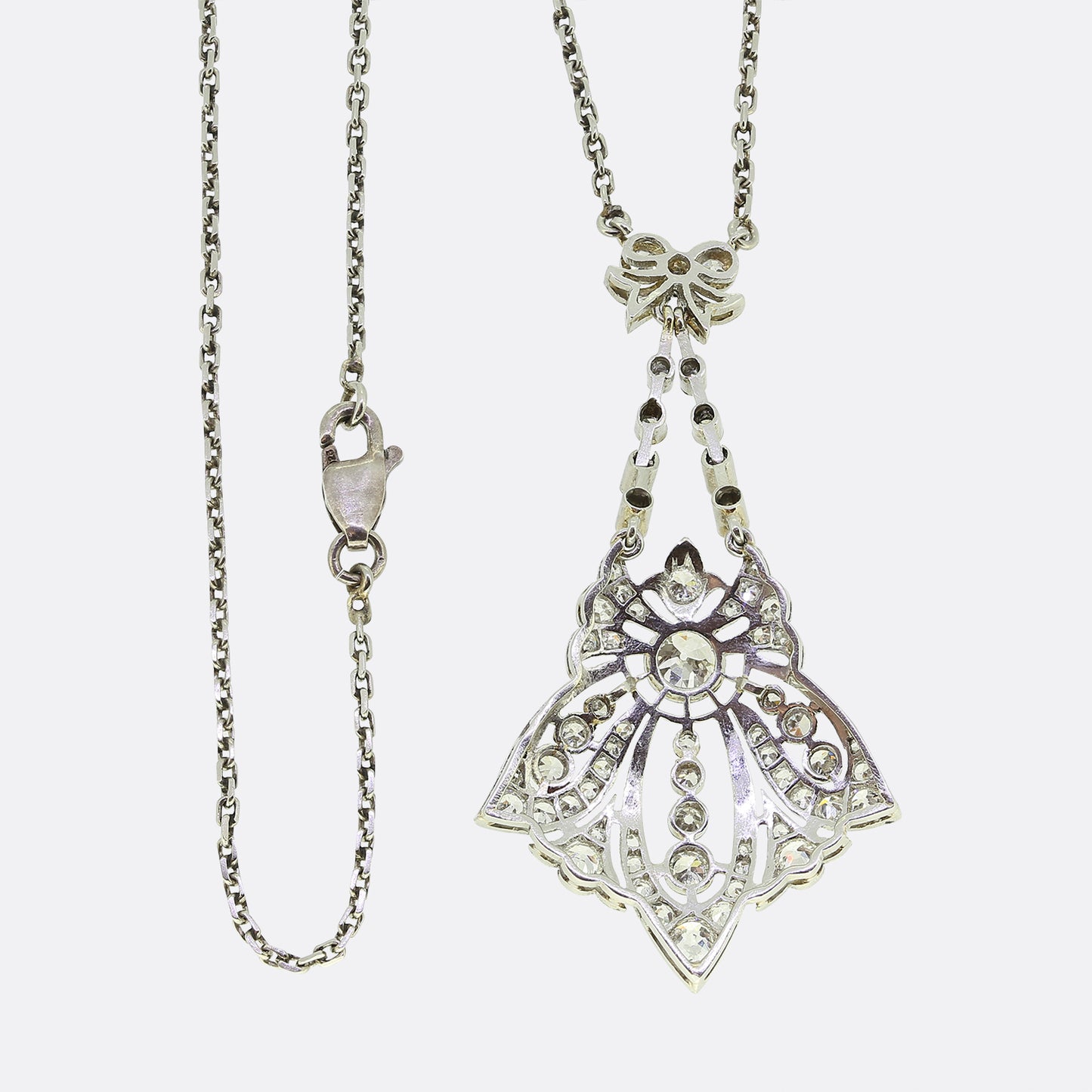 Art Nouveau Diamond Pendant Necklace