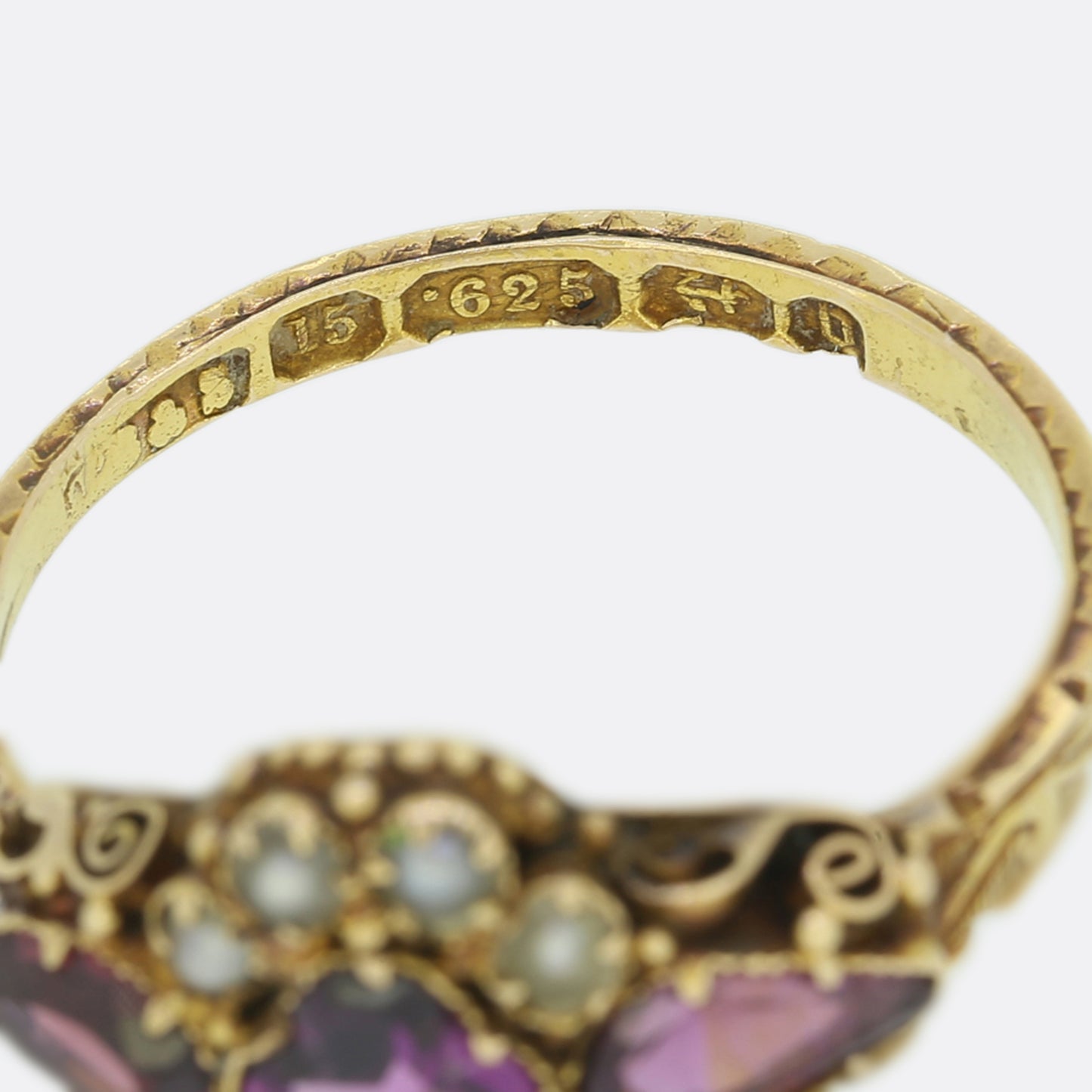 Victorian Garnet and Pearl Ring