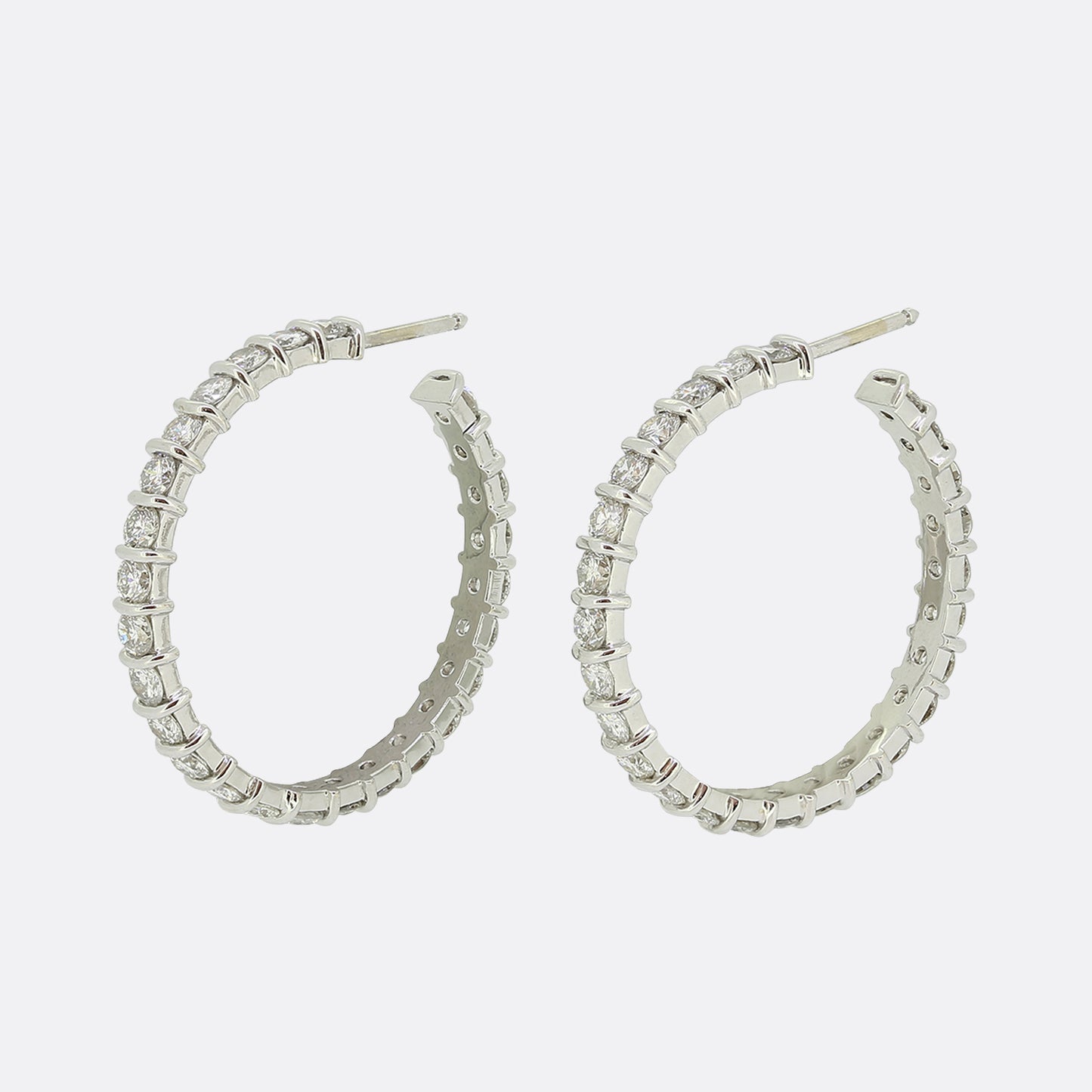 5.00 Carat Diamond Hoop Earrings