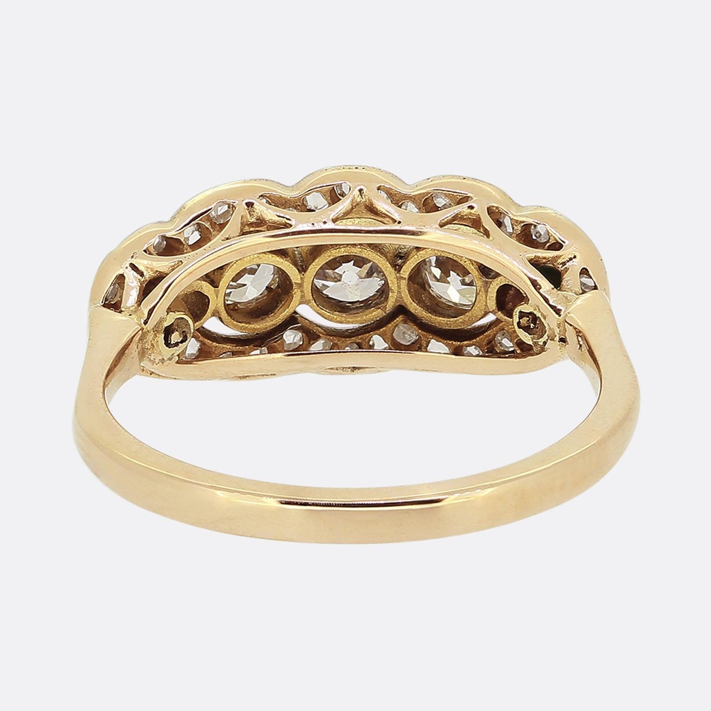 Edwardian Old Cut Diamond Five-Stone Cluster Ring