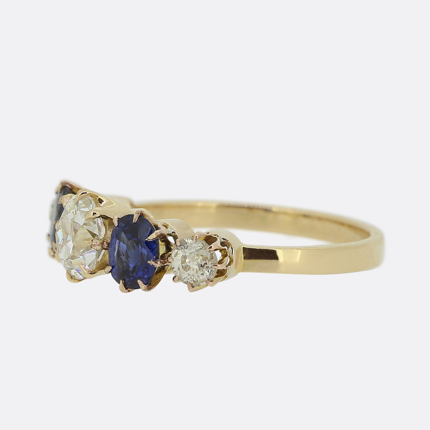 Vintage Sapphire and Diamond Five Stone Ring