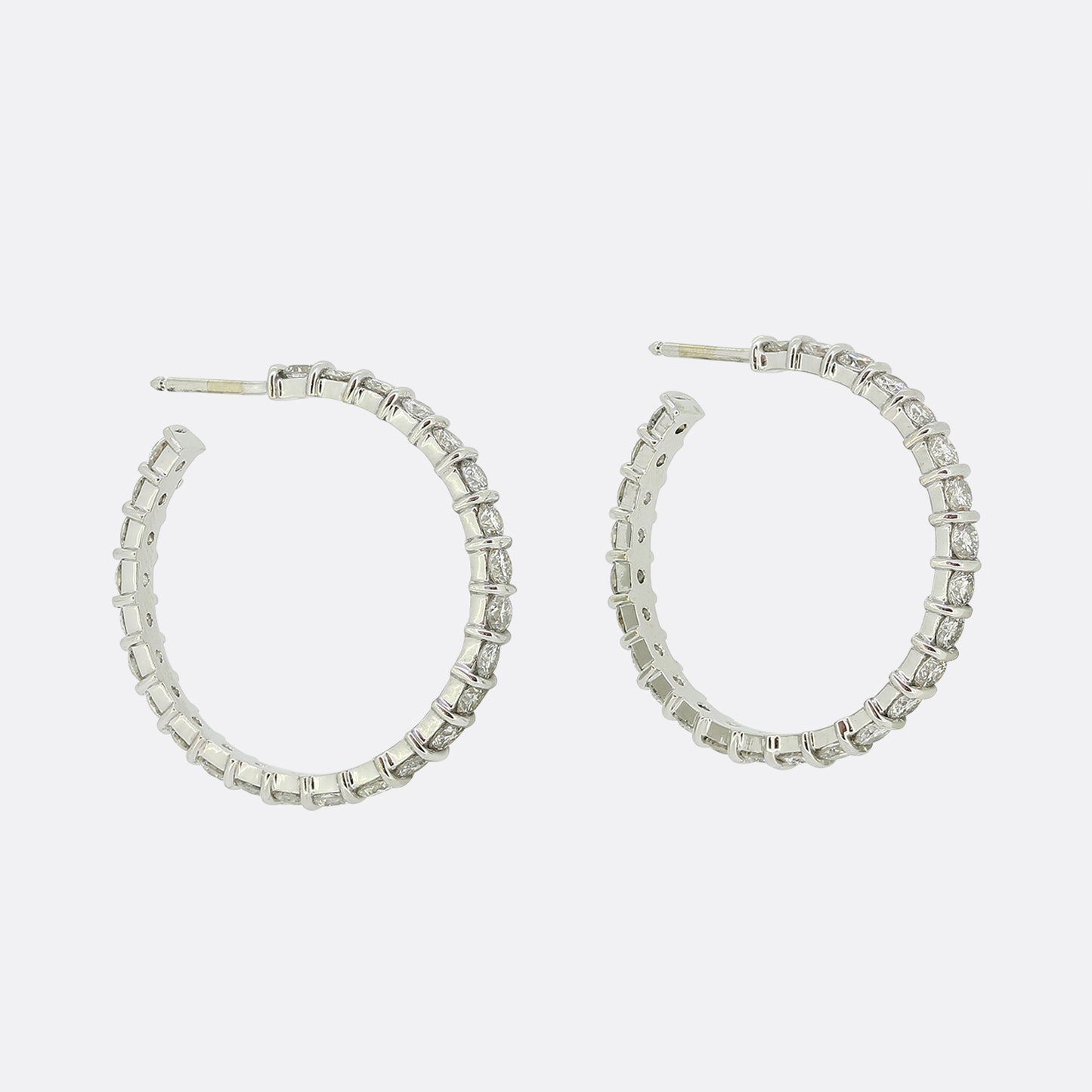 5.00 Carat Diamond Hoop Earrings