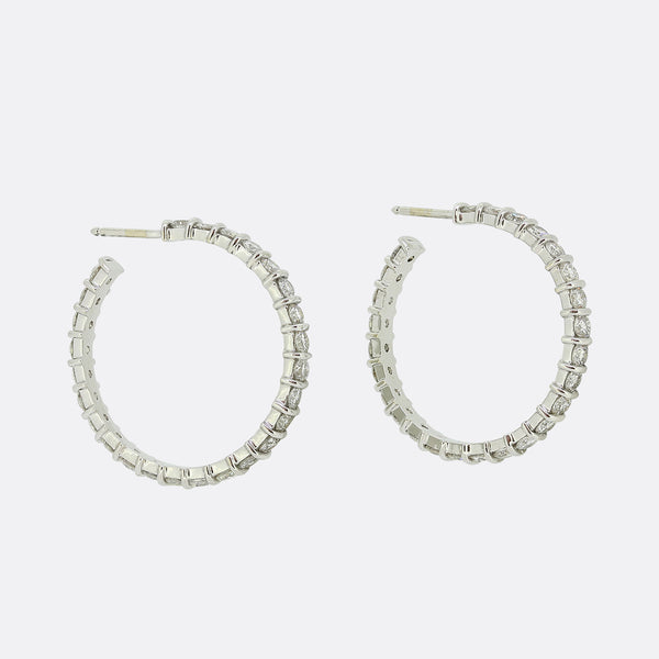 5.00 Carat Diamond Hoop Earrings