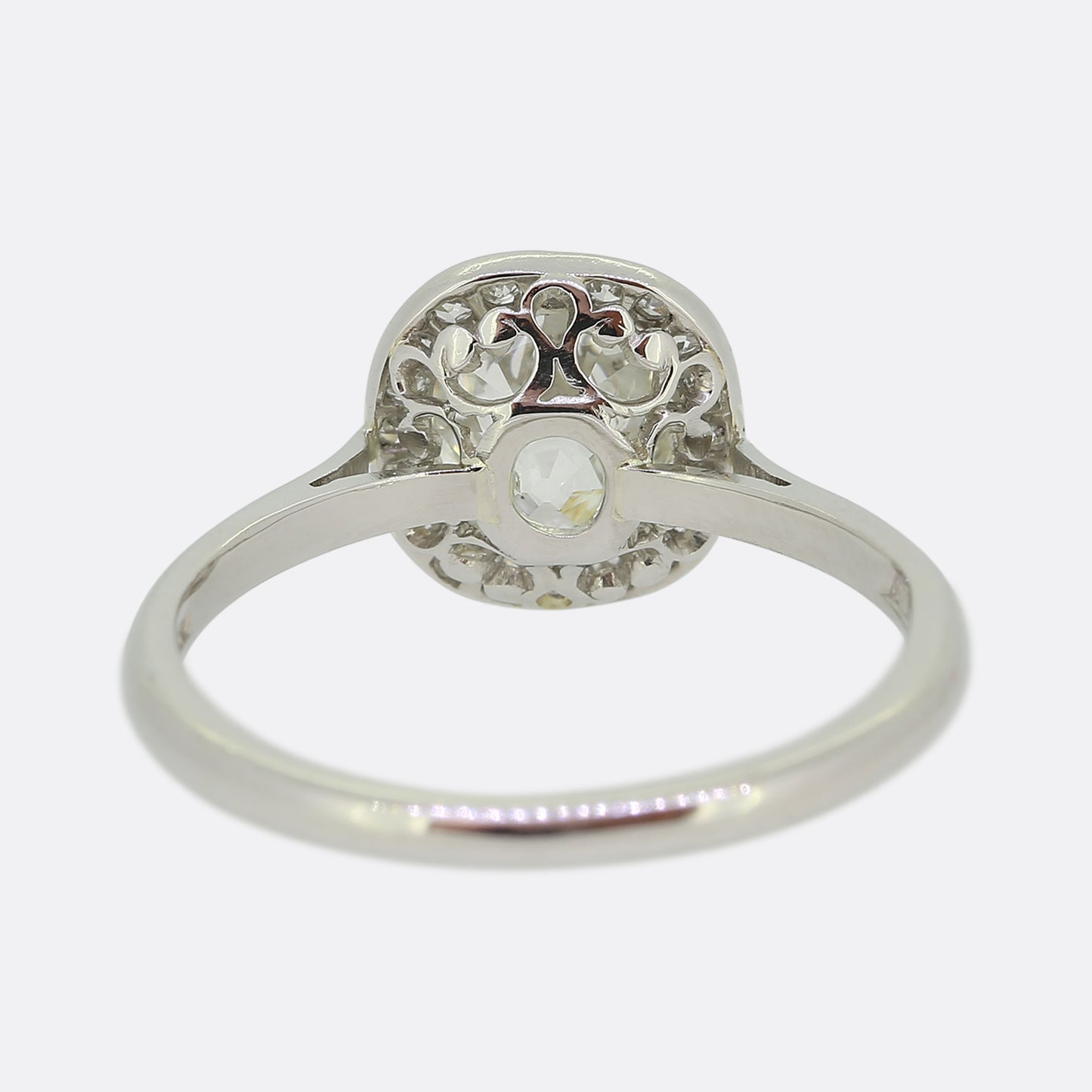 1.50 Carat Old Cushion Cut Diamond Halo Ring