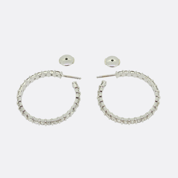 5.00 Carat Diamond Hoop Earrings