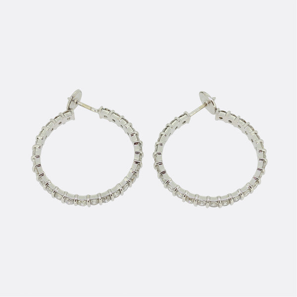 5.00 Carat Diamond Hoop Earrings