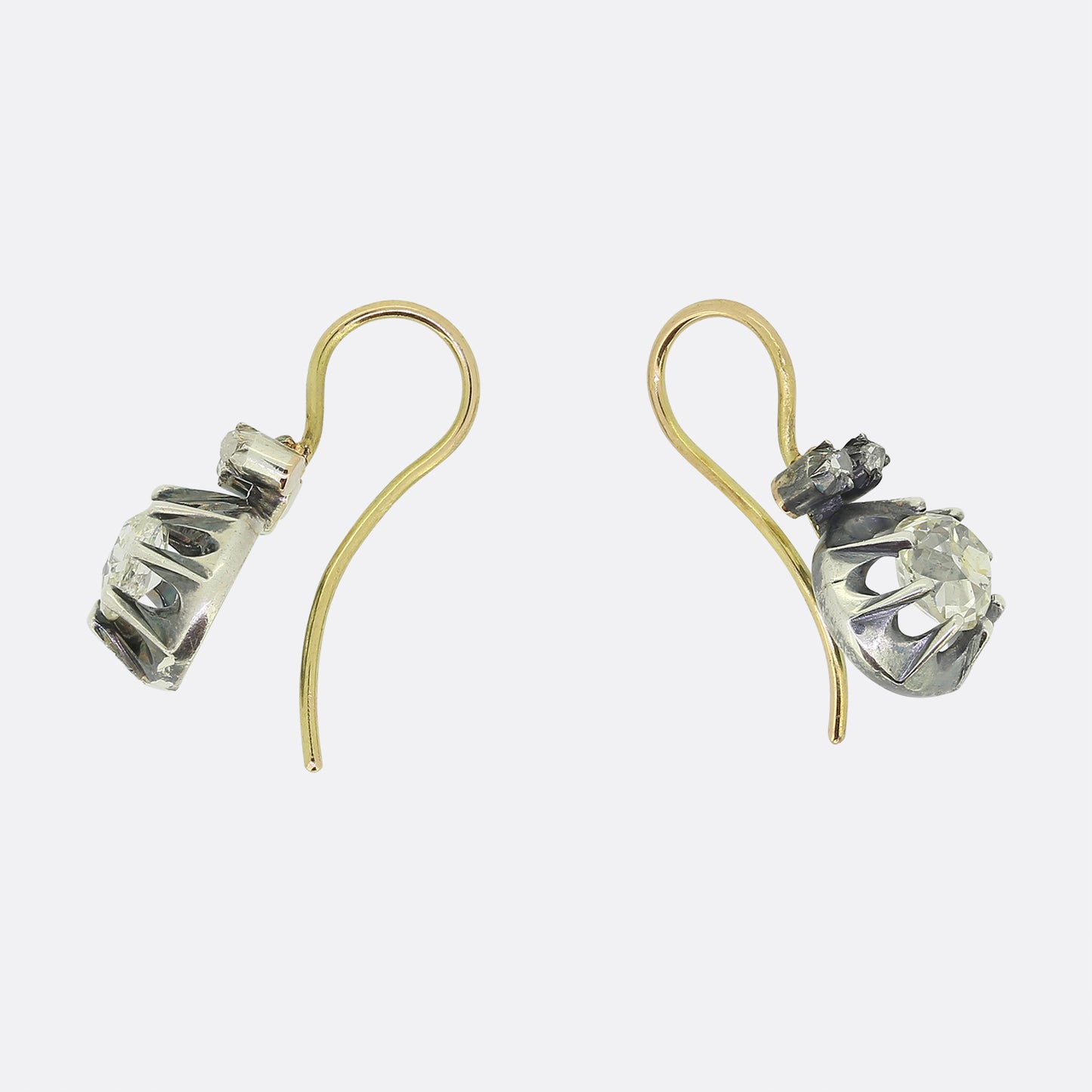 Antique Old Cut Diamond Drop Earrings