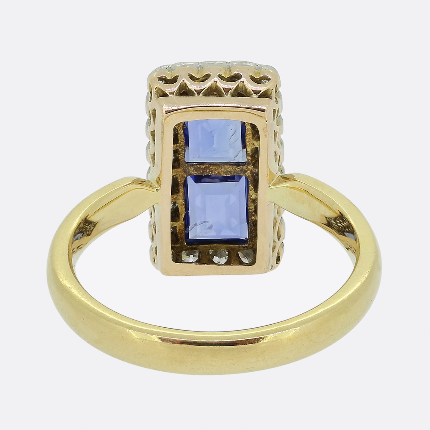 Art Deco Sapphire and Diamond Tablet Ring