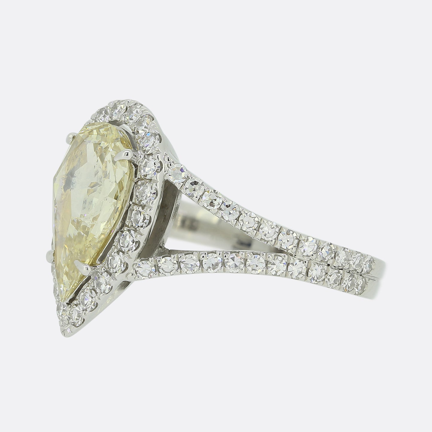 2.00 Carat Fancy Yellow Diamond Halo Ring