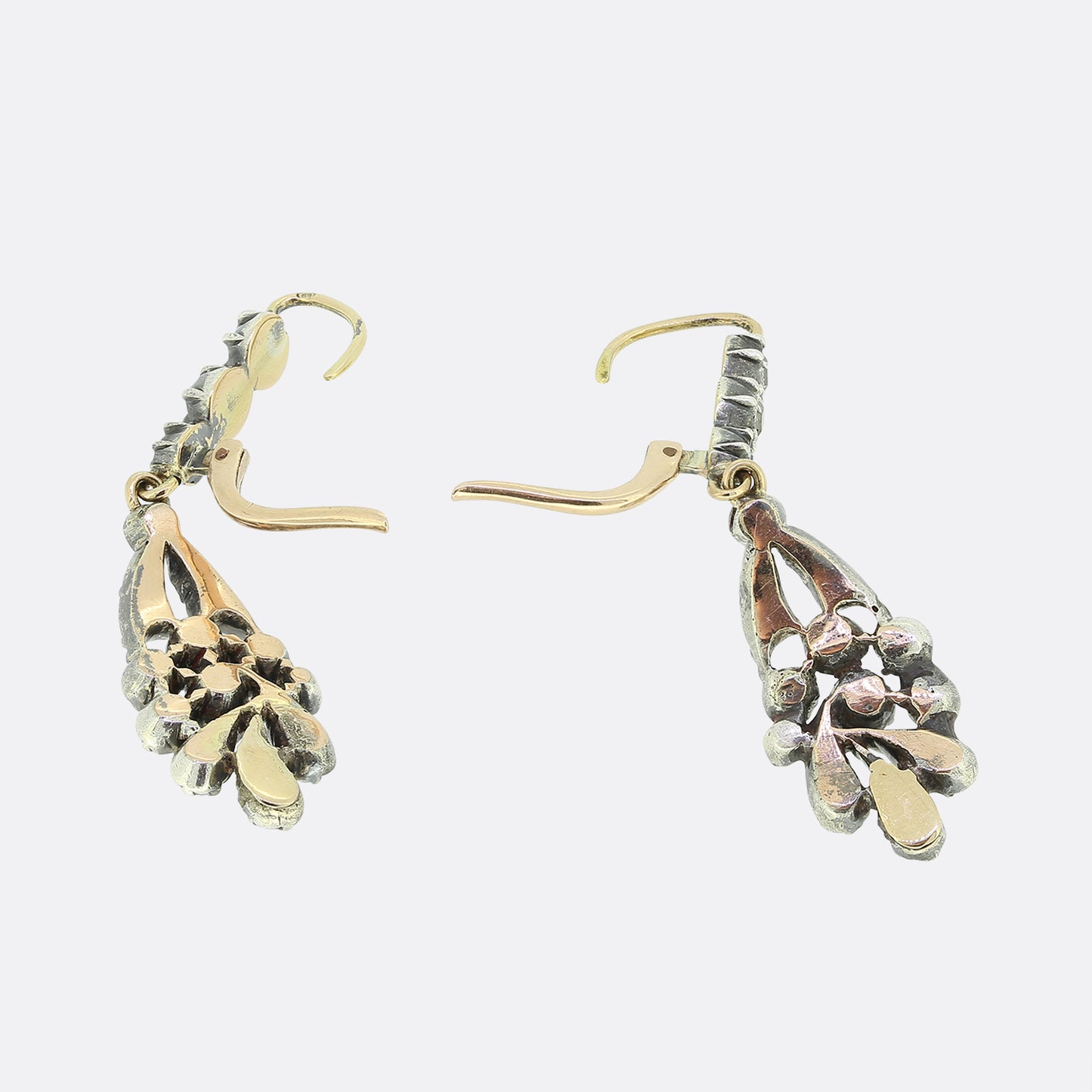 Georgian Old Cut Diamond Drop Earrings