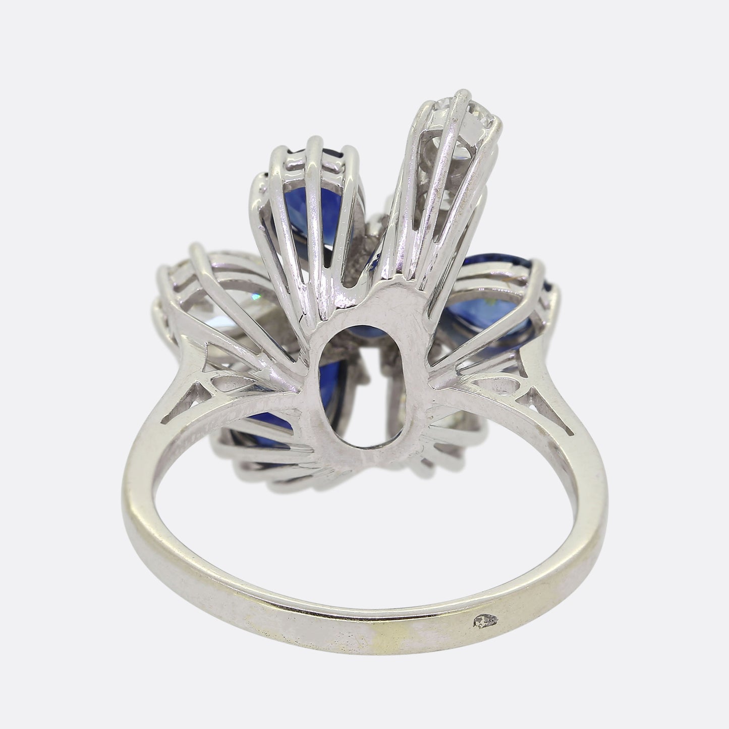 Vintage Sapphire and Diamond Floral Cluster Ring